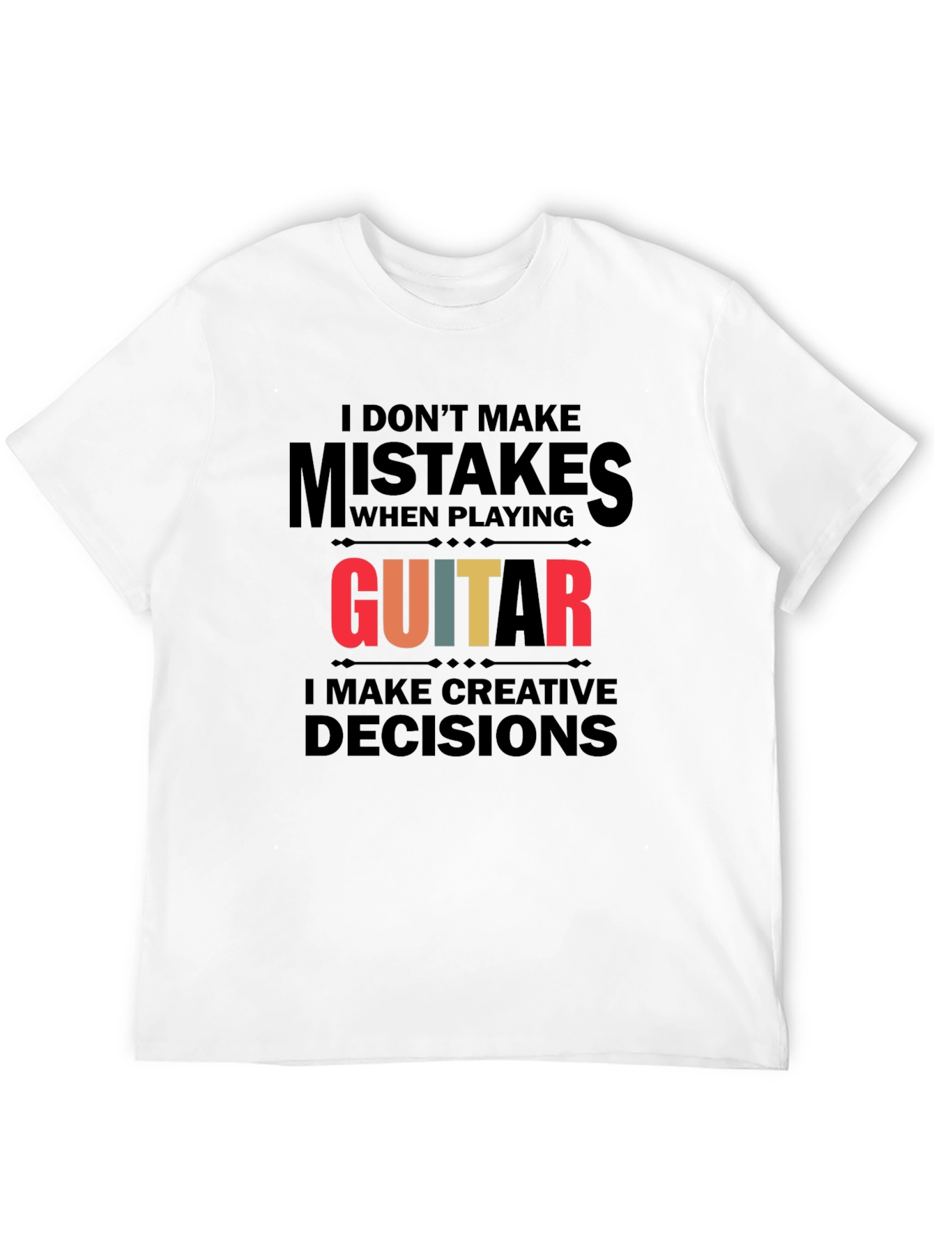 Black Guitar Player Creative Decisions Graphic Tee view 12