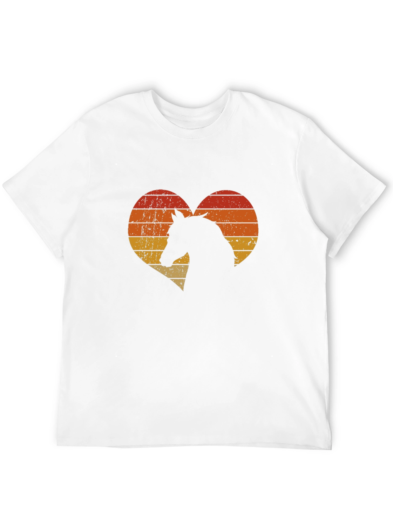 Black Retro Horse Heart Graphic Tee - Men's Black T-Shirt view 12