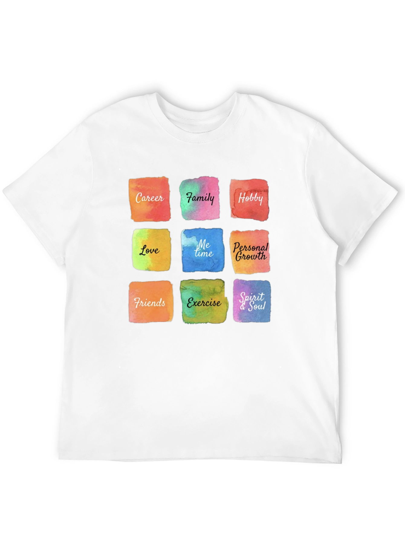 Black Mindful Life T-Shirt - Watercolor Balance Design view 12