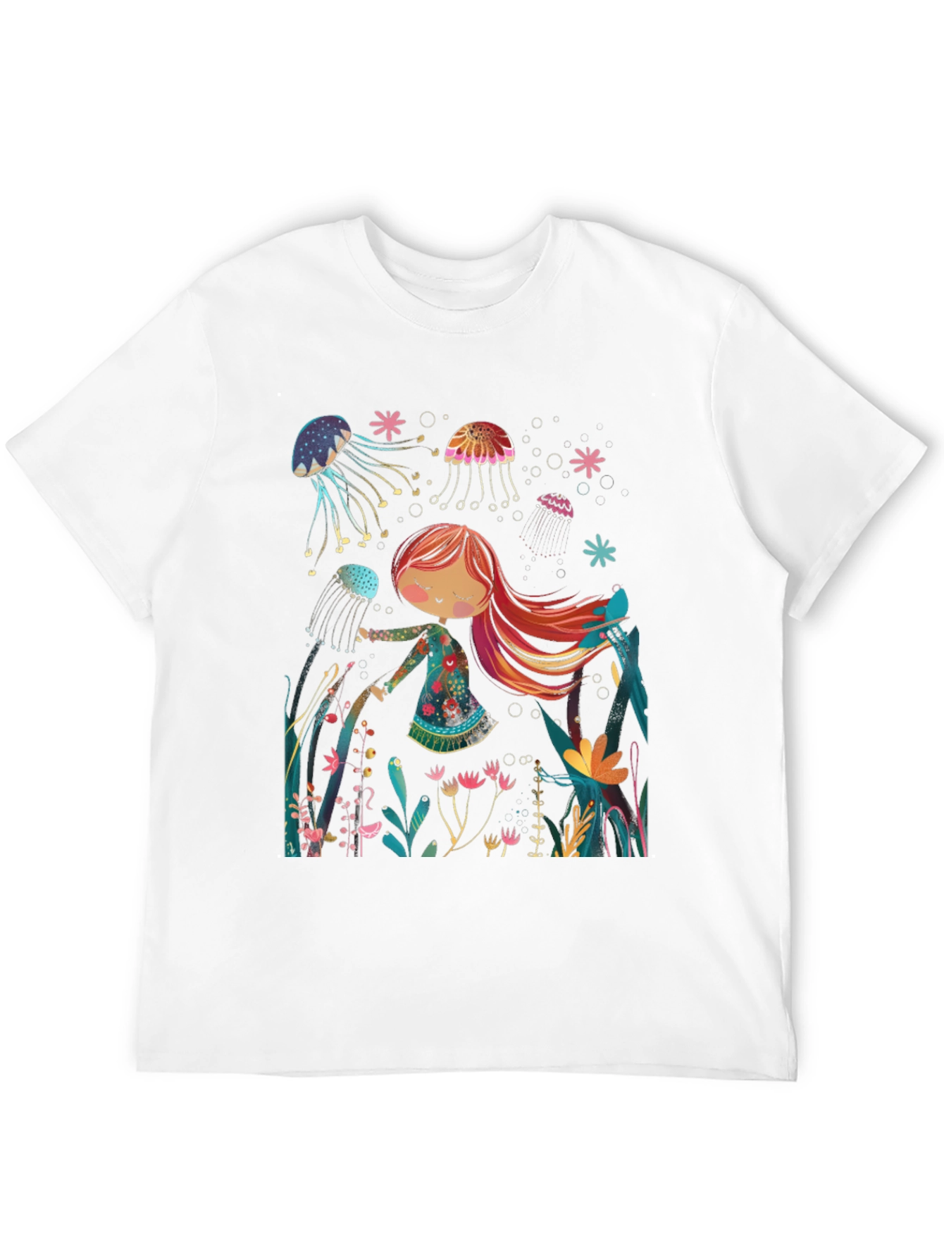 Black Whimsical Jellyfish T-Shirt - Unique Graphic Tee view 12