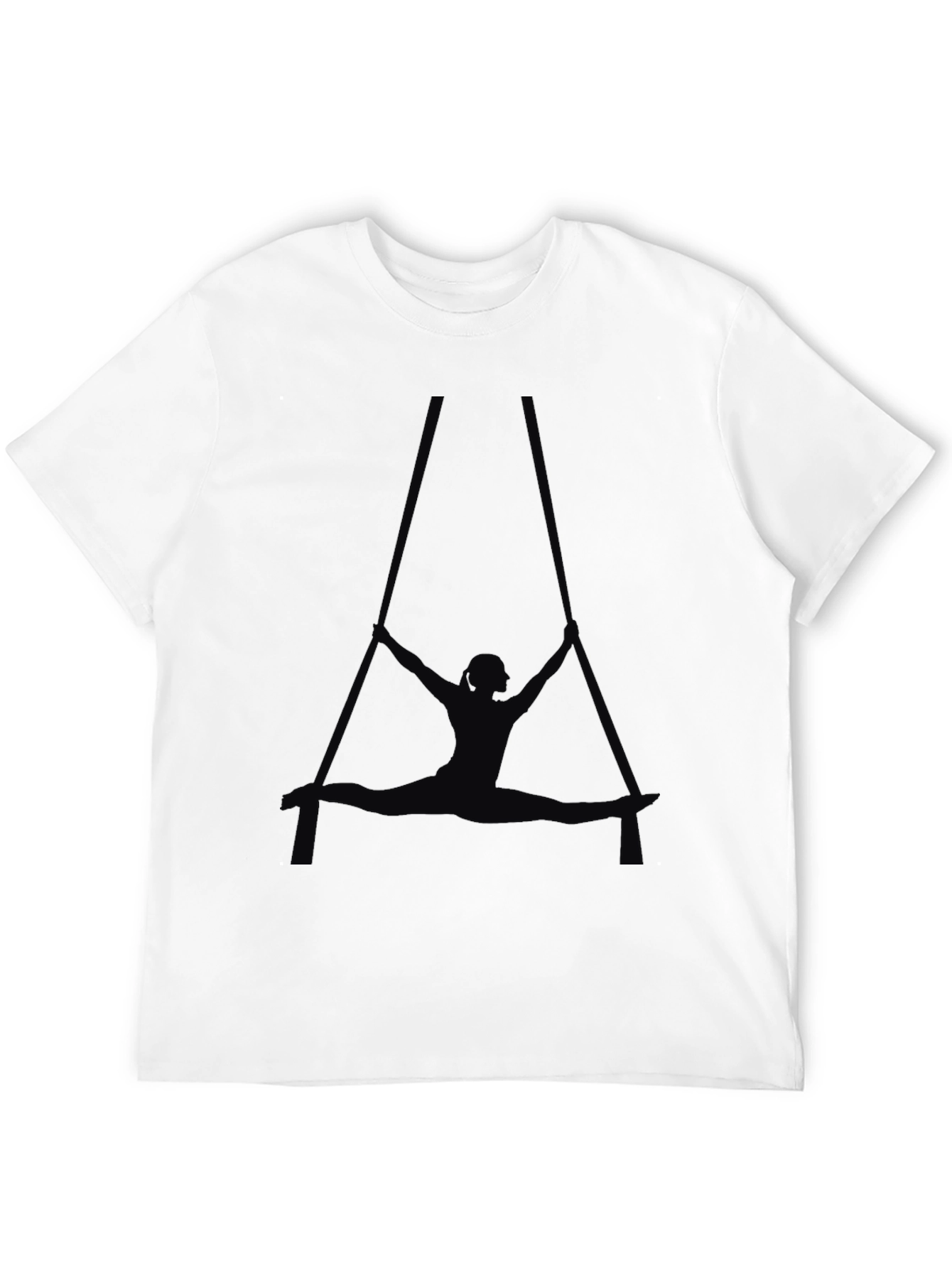 Black Aerial Silk Silhouette Black T-Shirt view 12