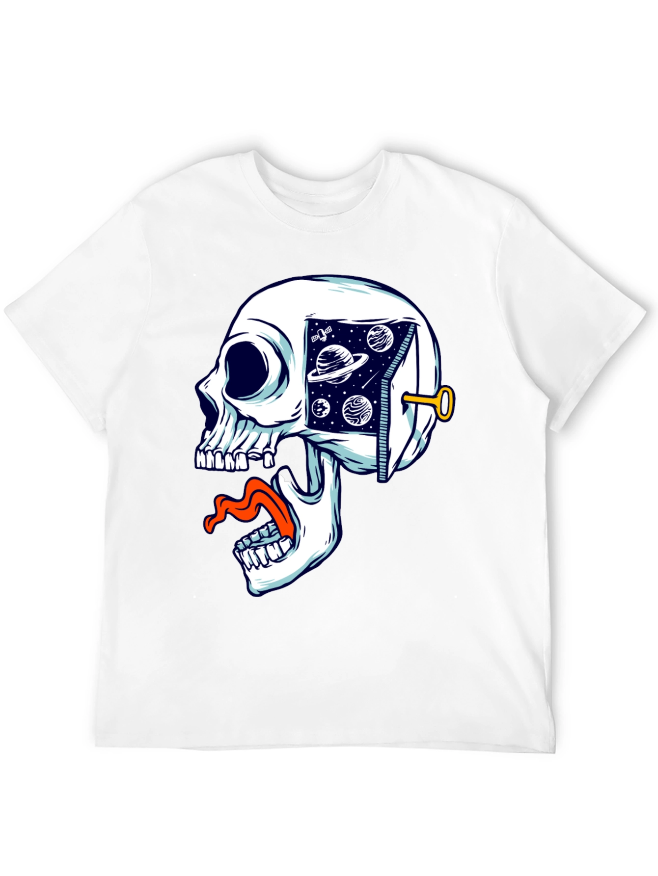 Black Cosmic Skull T-Shirt - Unisex Graphic Tee view 12