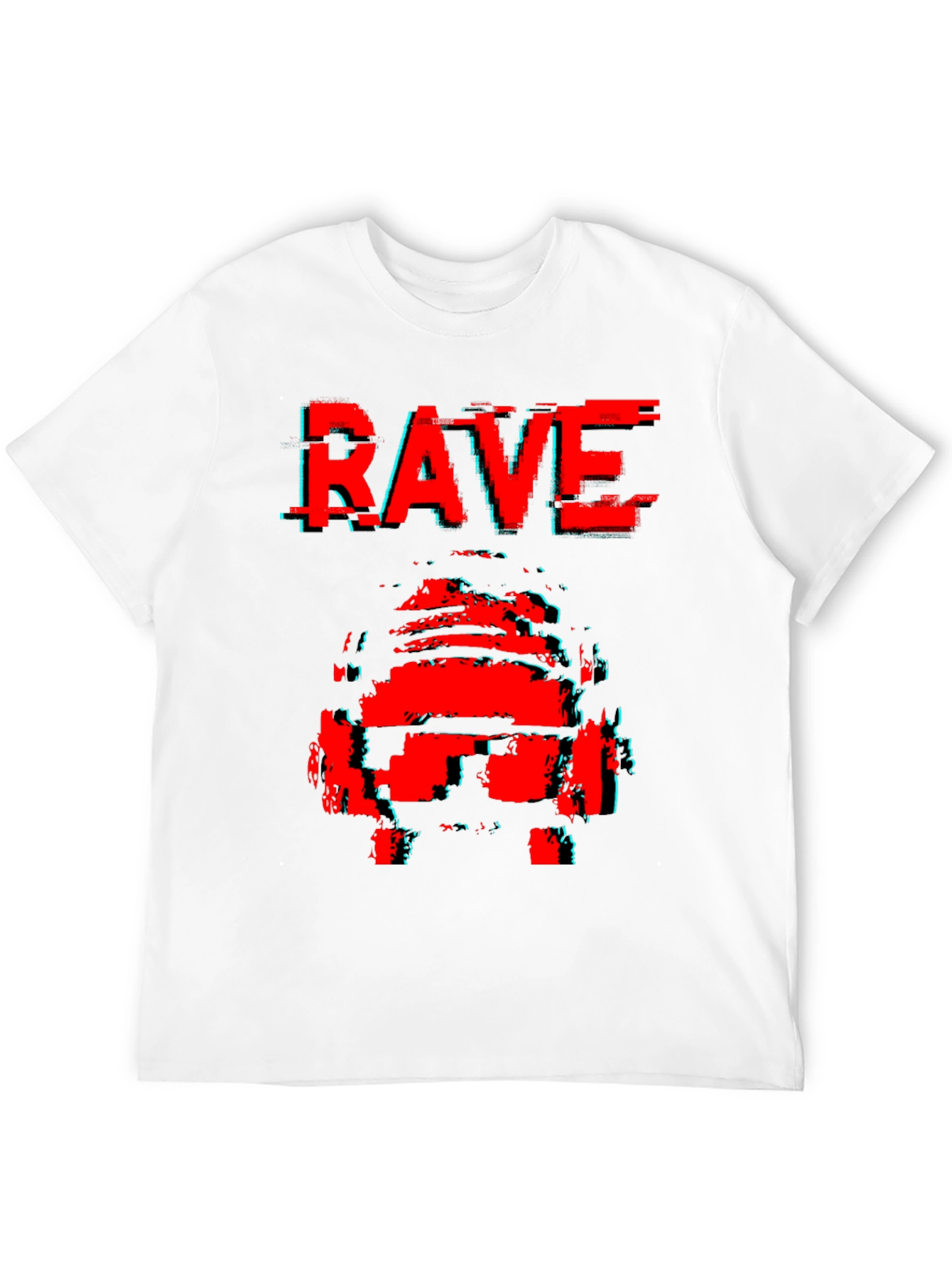 Black Rave Glitch T-Shirt - Retro Style view 12