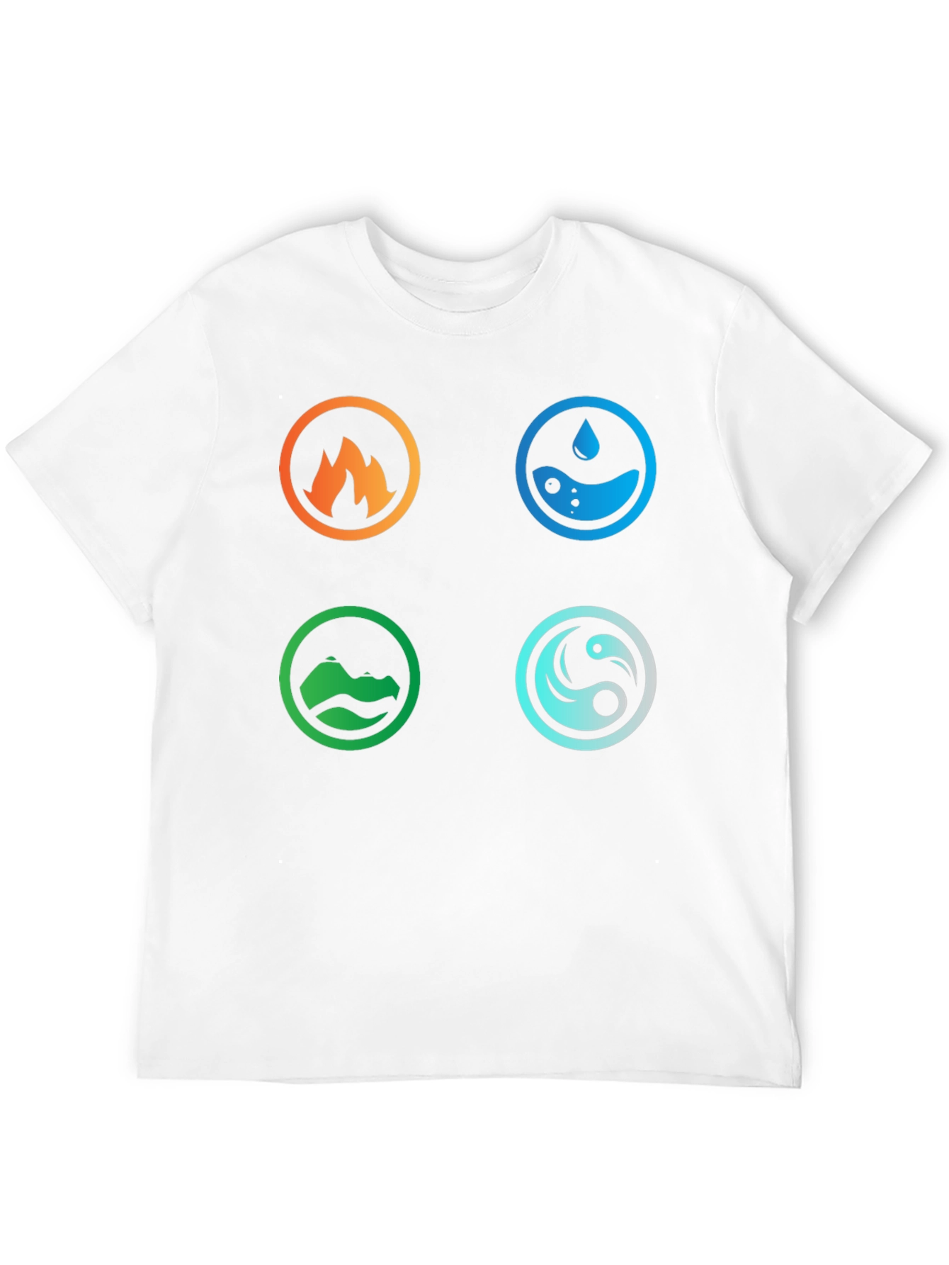 Black Elemental Symbol T-Shirt - Fire, Water, Earth, Air view 12