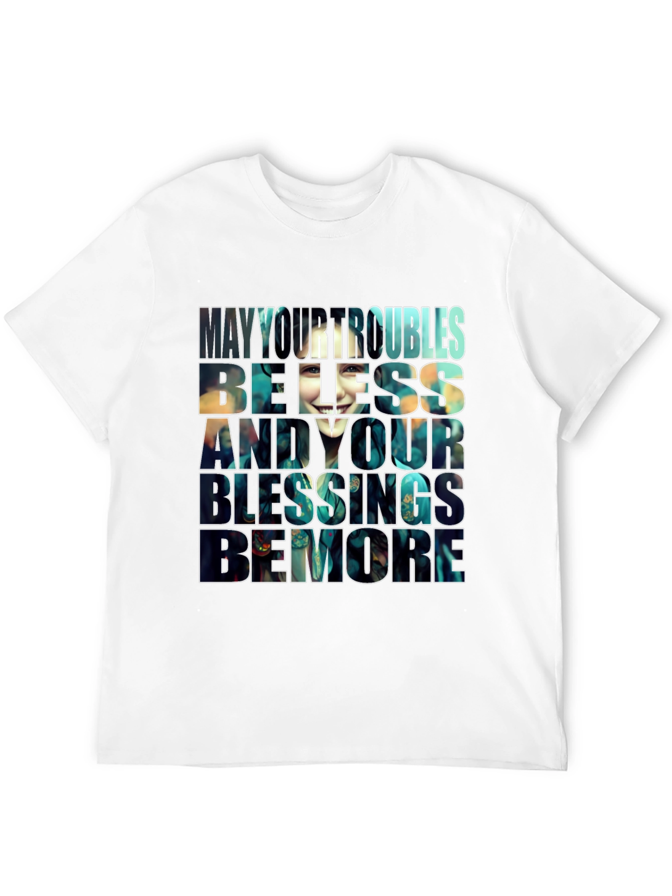 Black Inspirational Graphic T-Shirt - Blessings Design view 12