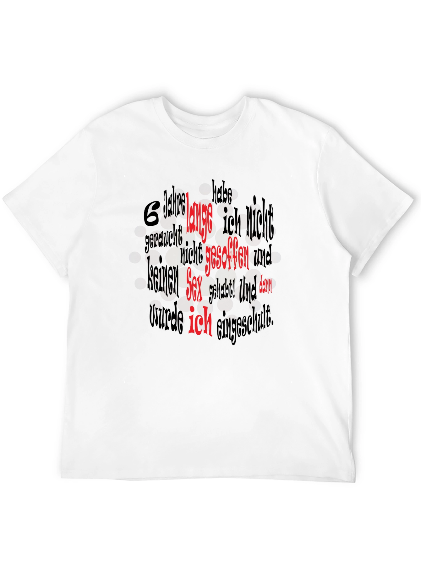 Black Novelty Black T-Shirt with Humorous German Text Design view 12