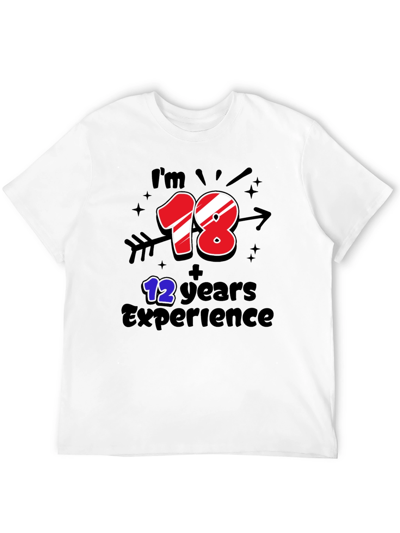 Black Funny 30th Birthday T-Shirt: 18+12 Years Experience view 12