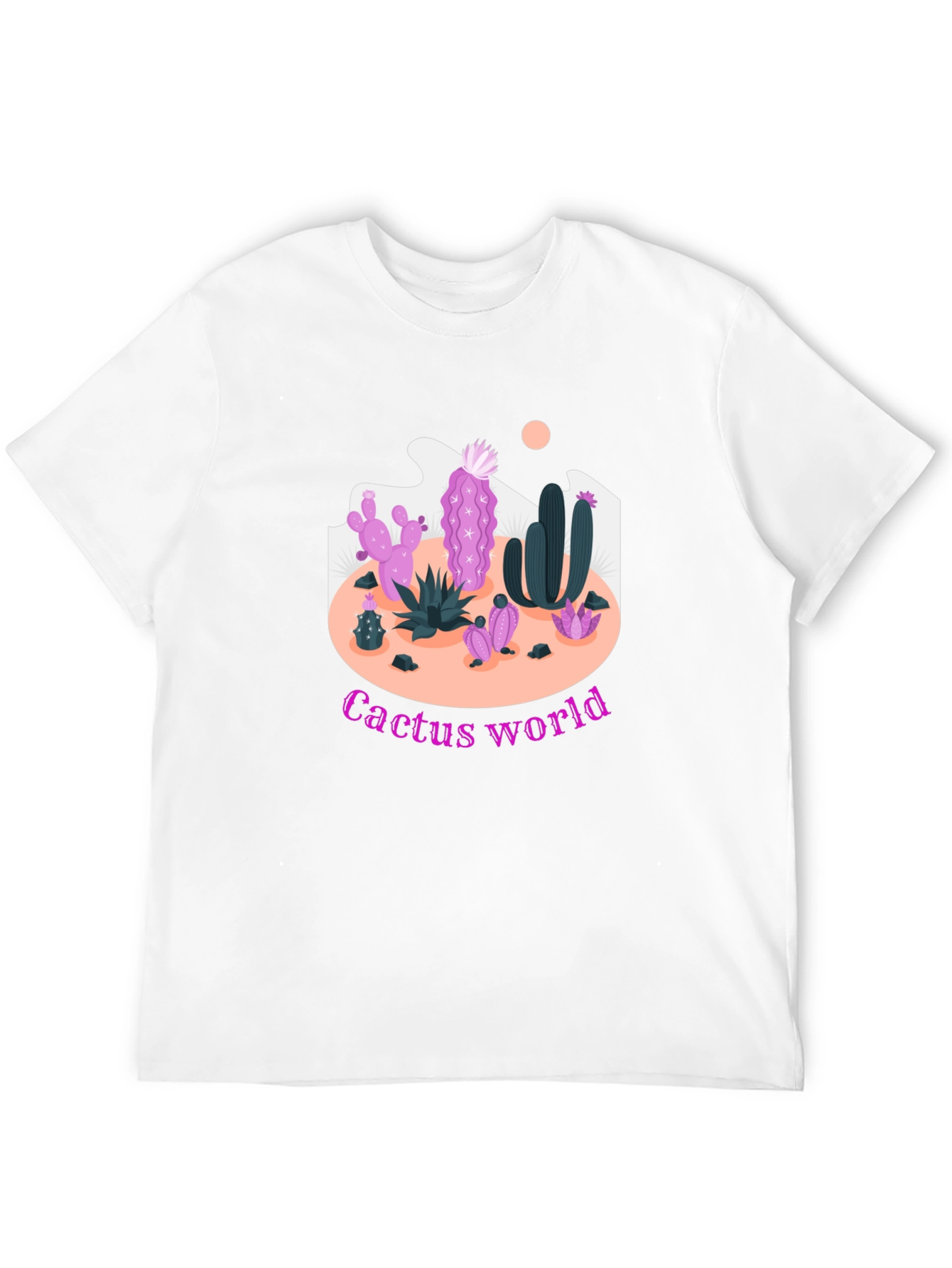 Black Cactus World Graphic Tee - Unique Desert Design view 12