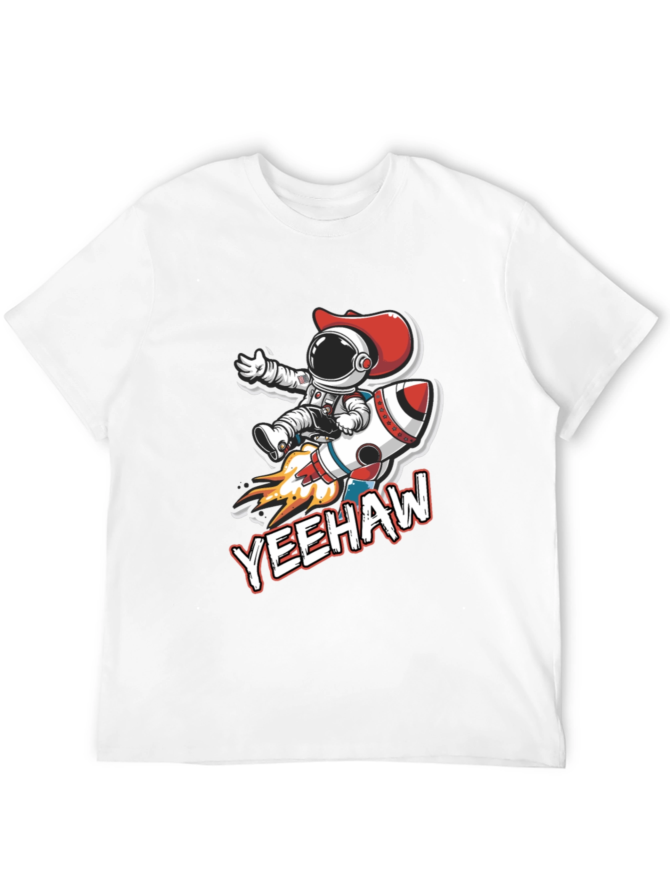 Black Yeehaw Astronaut T-Shirt: Space Cowboy Design view 12