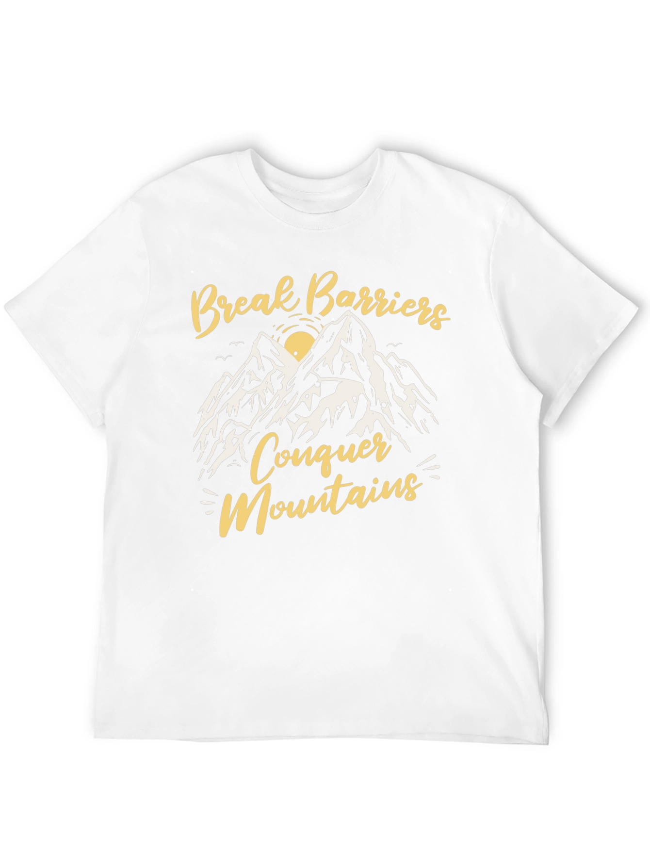 Black Break Barriers Conquer Mountains Graphic Tee view 12