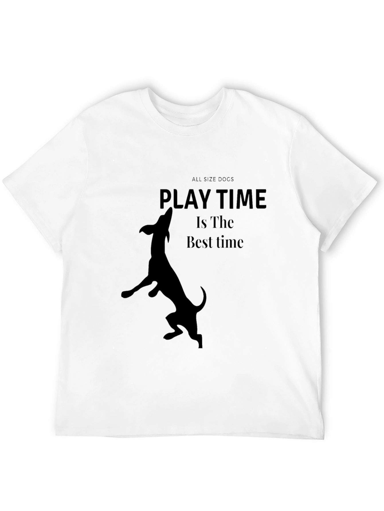 Black Playtime Dog Graphic Tee - Black Cotton Blend view 12