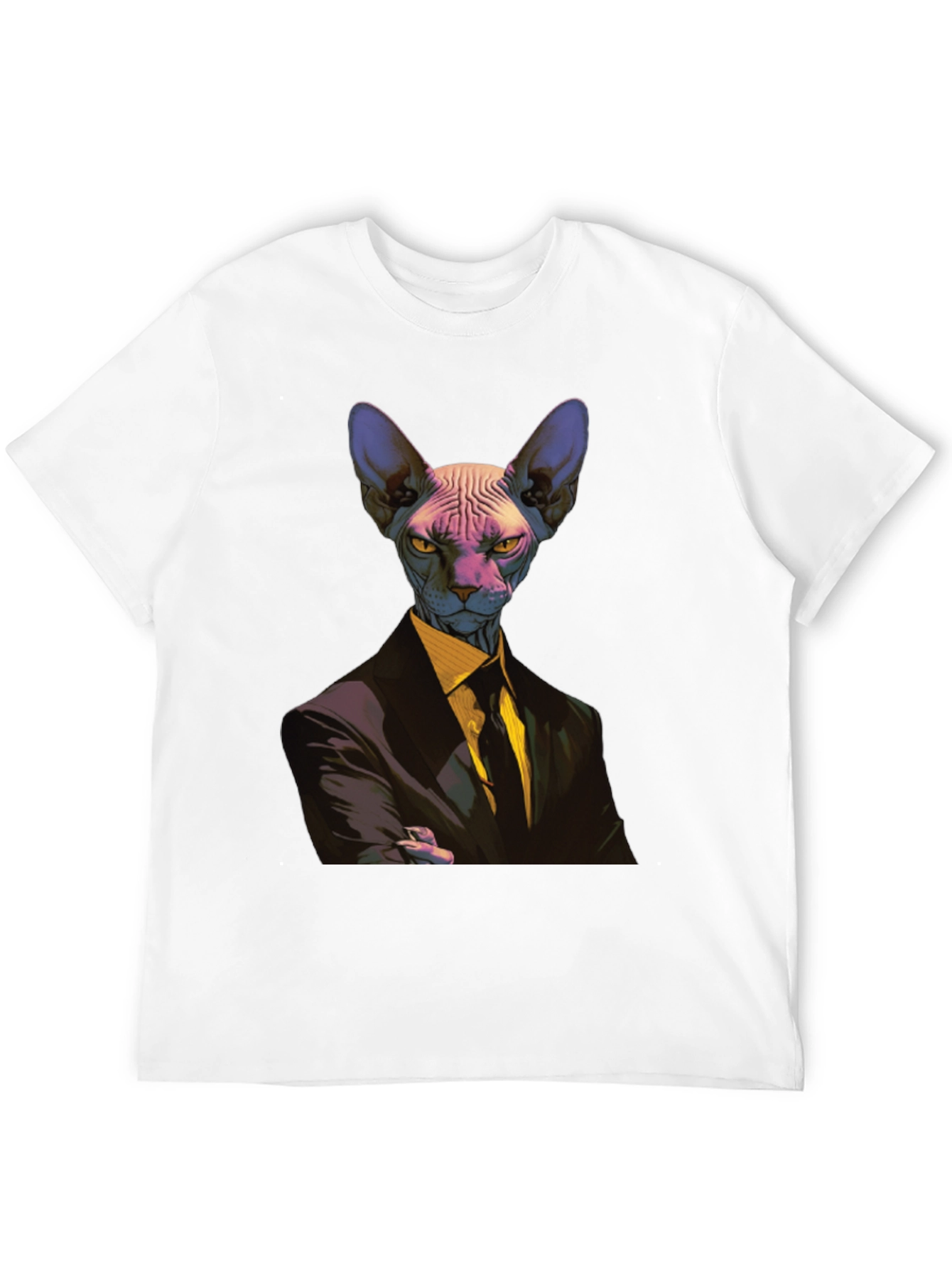 Black Sphynx Cat Suit T-Shirt - Funny Animal Tee view 12