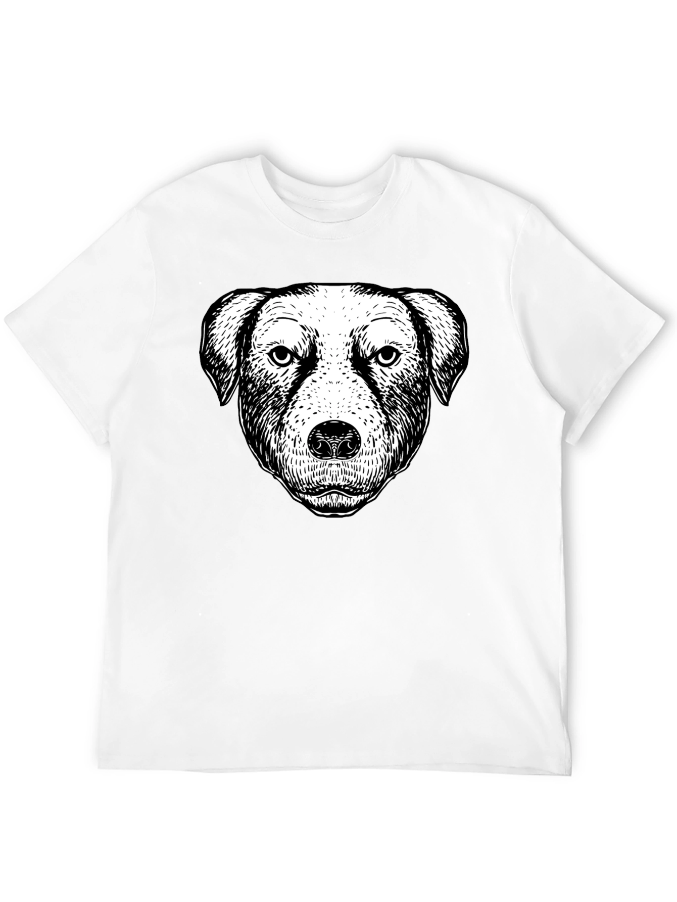 Black Dog Portrait Graphic Black T-Shirt view 12