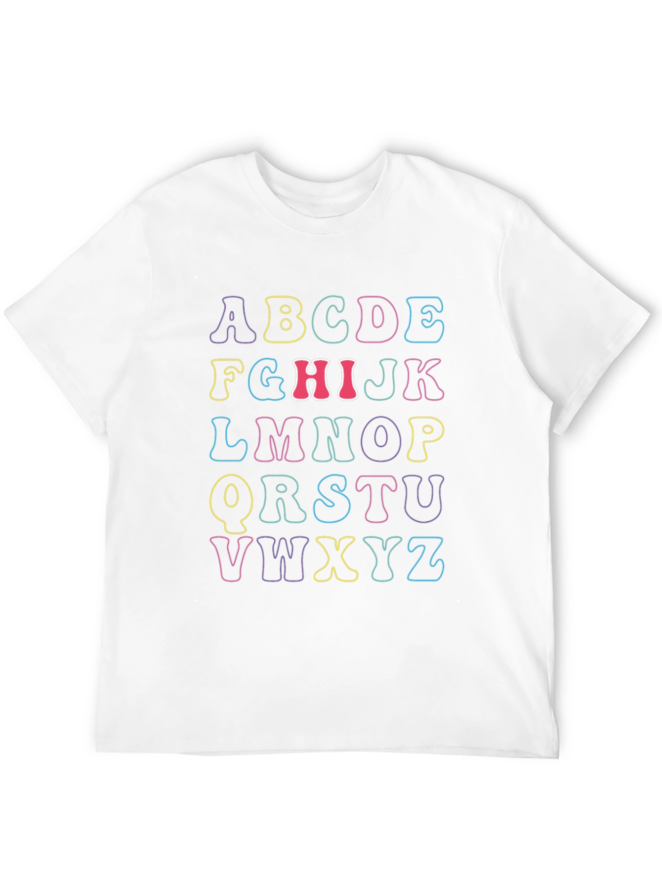 Black Alphabet T-Shirt - Colorful Retro Style view 12