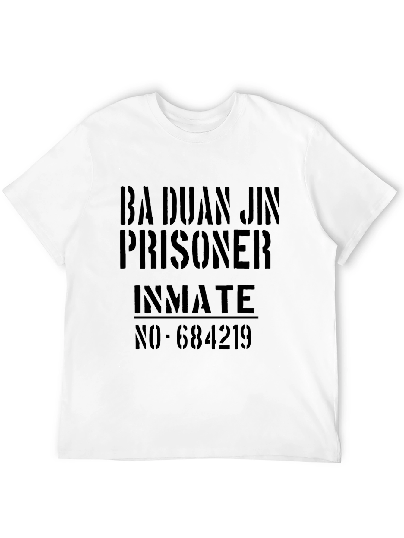 Black Ba Duan Jin Prisoner Inmate Graphic T-Shirt view 12