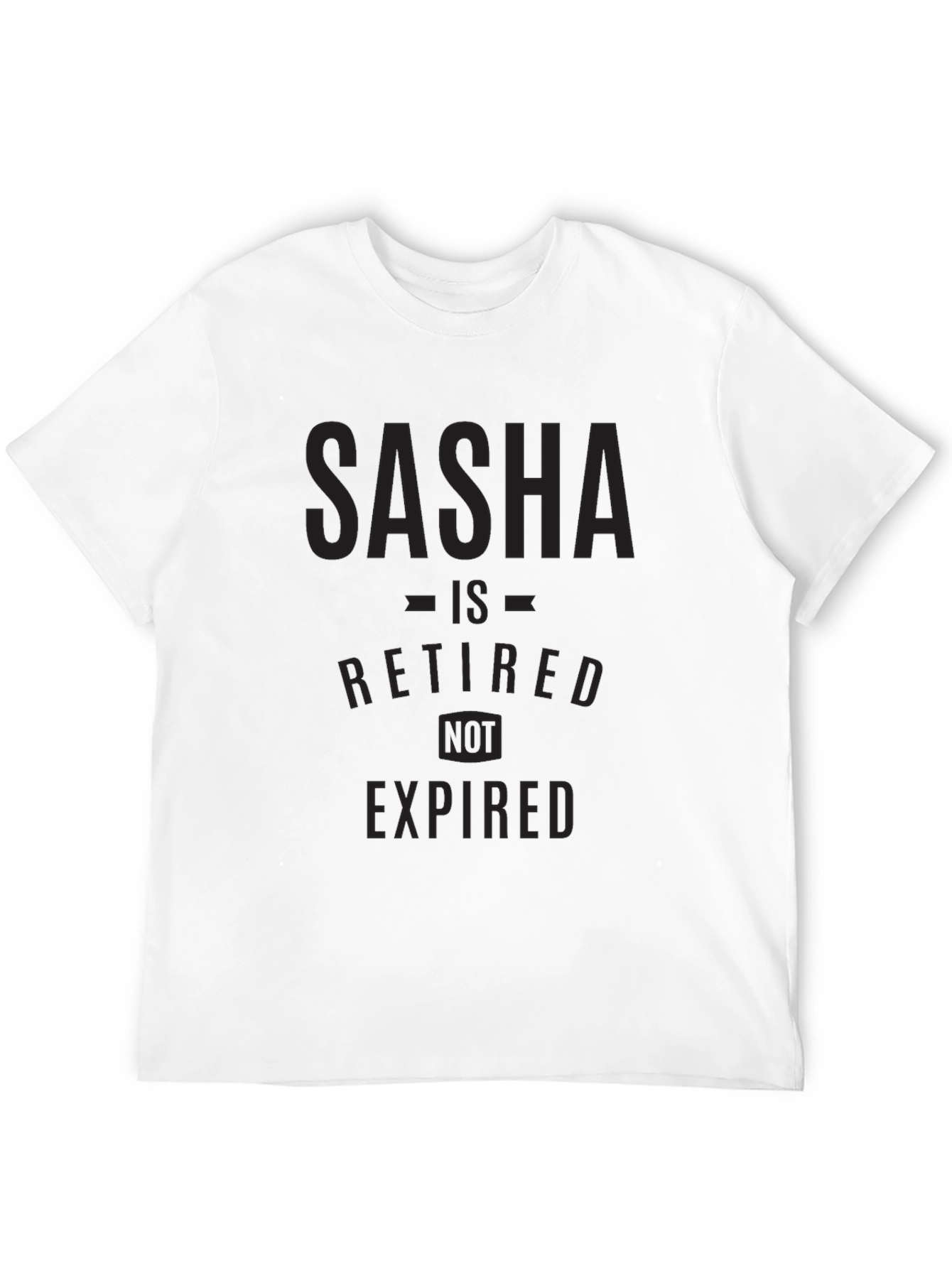 Black Sasha Retired Not Expired Black T-Shirt view 12