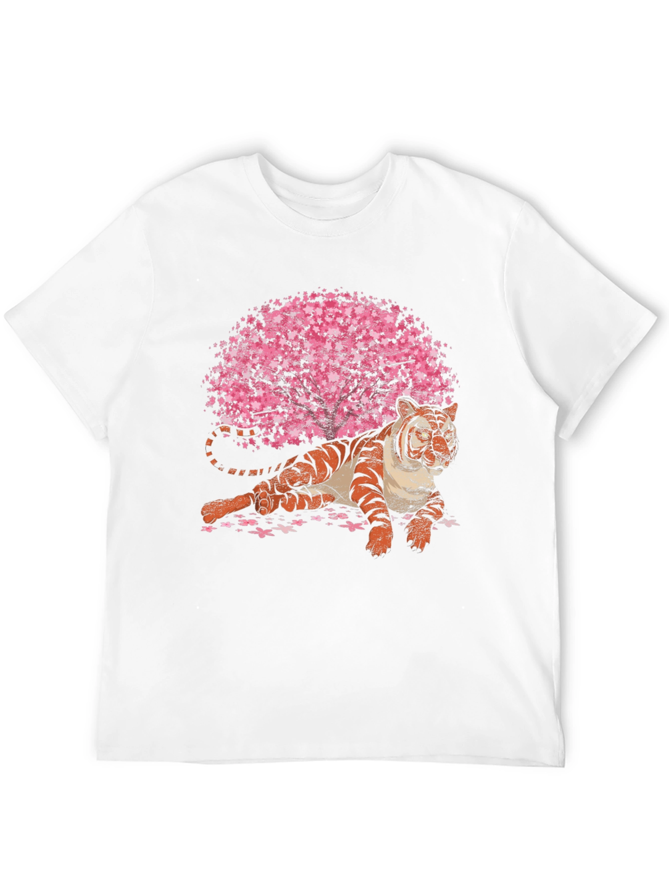 Black Tiger & Cherry Blossom Graphic T-Shirt view 12