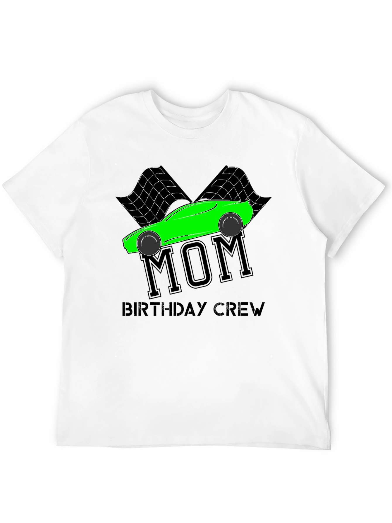 Black Mom Birthday Crew Racing T-Shirt view 12