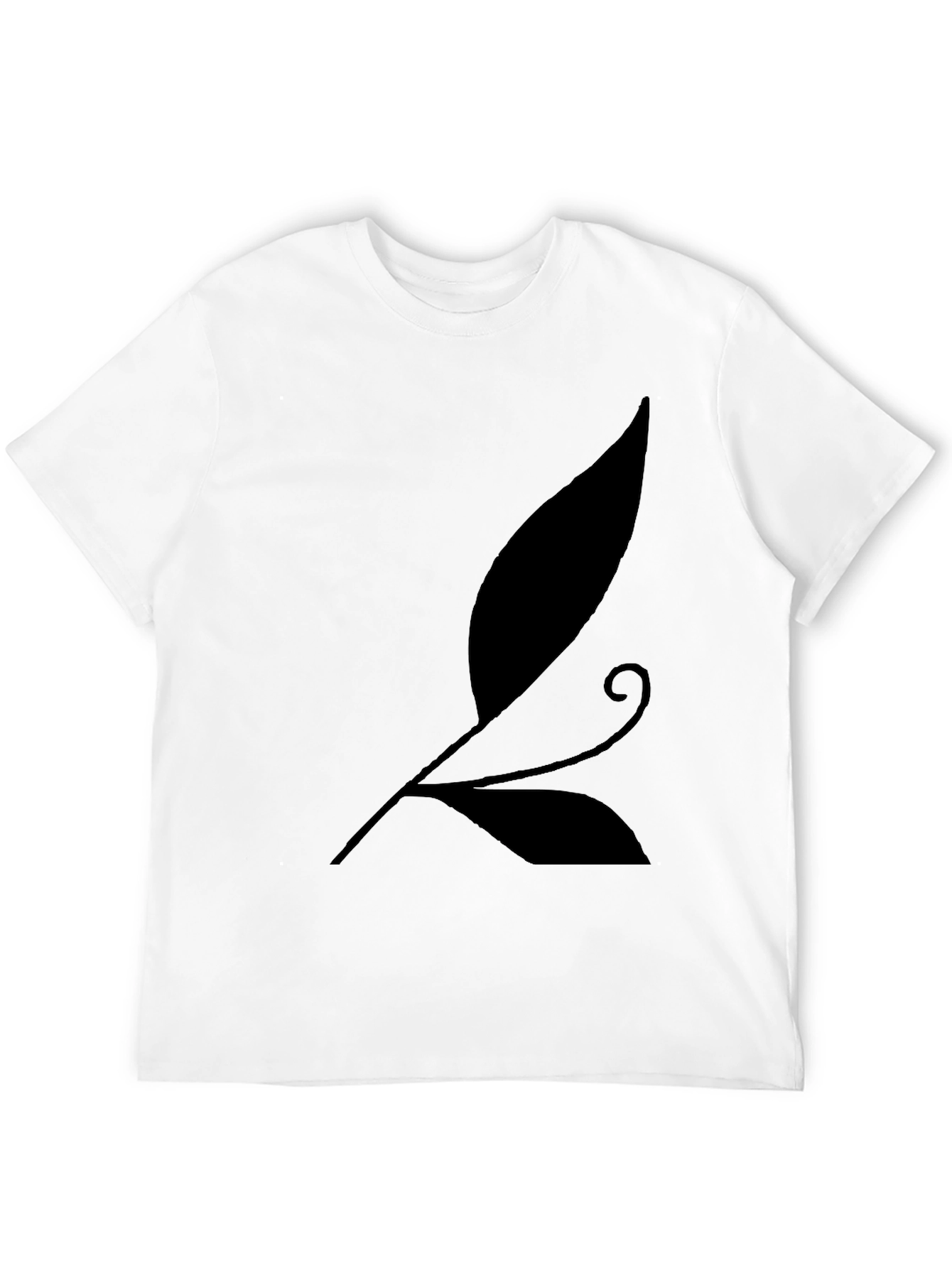 Black Elegant Leaf Design Black T-Shirt - Stylish & Unique view 12