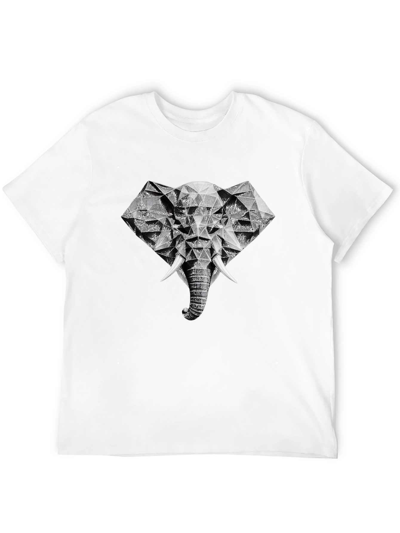 Black Geometric Elephant Graphic Tee - Black view 12
