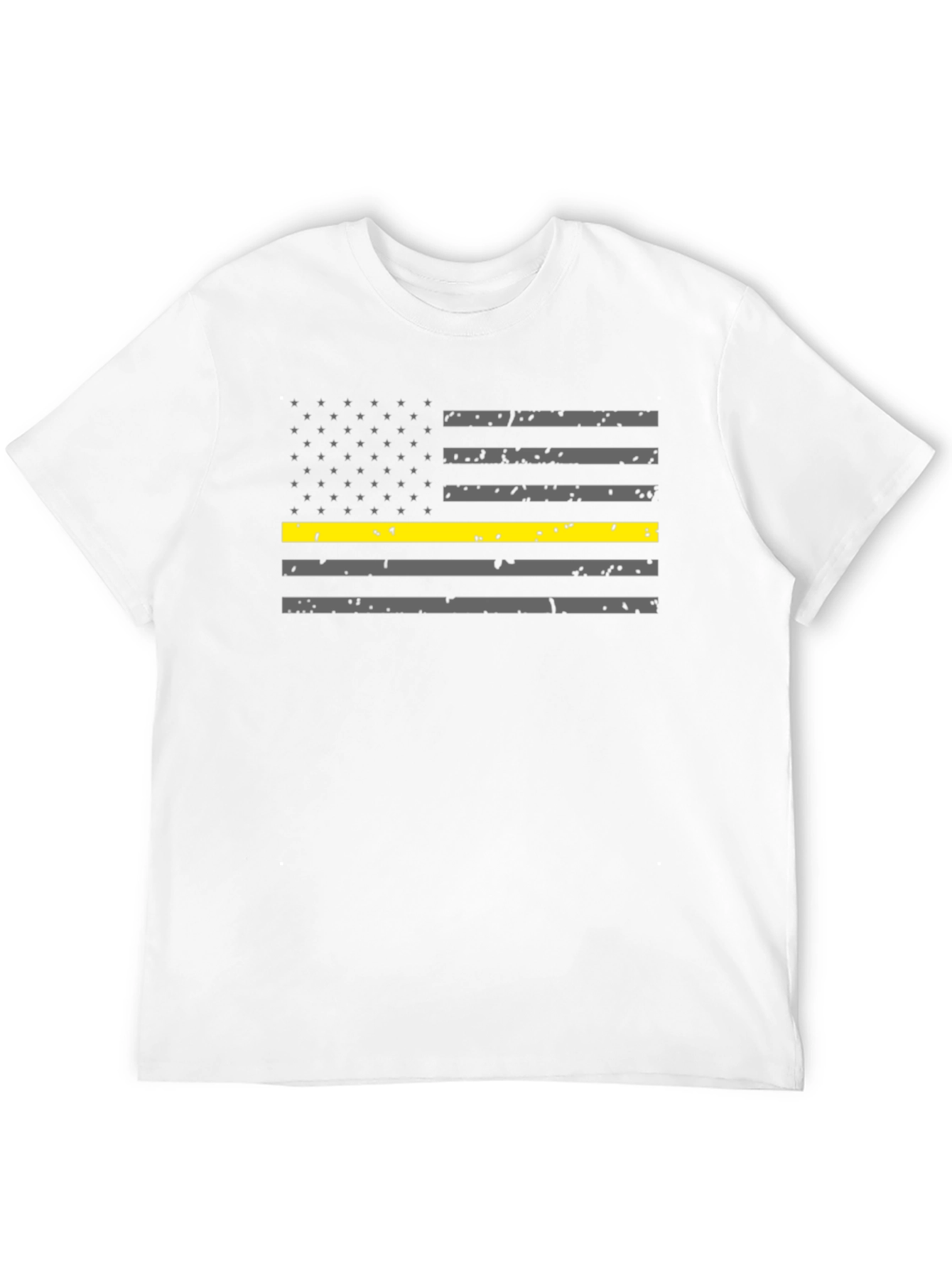 Thin Yellow Line Flag Black T-Shirt - 12