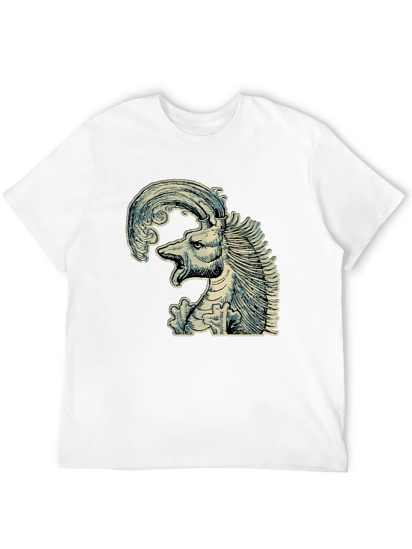 Black Mythical Creature Graphic Tee - Unique Black T-Shirt view 12