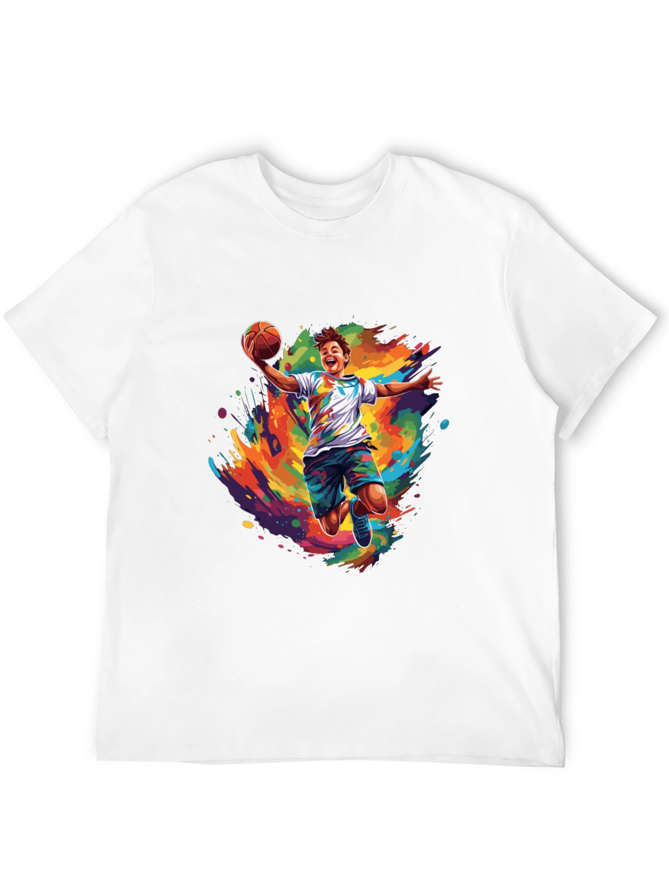 Black Basketball Splash Graphic Tee - Vibrant Design view 12