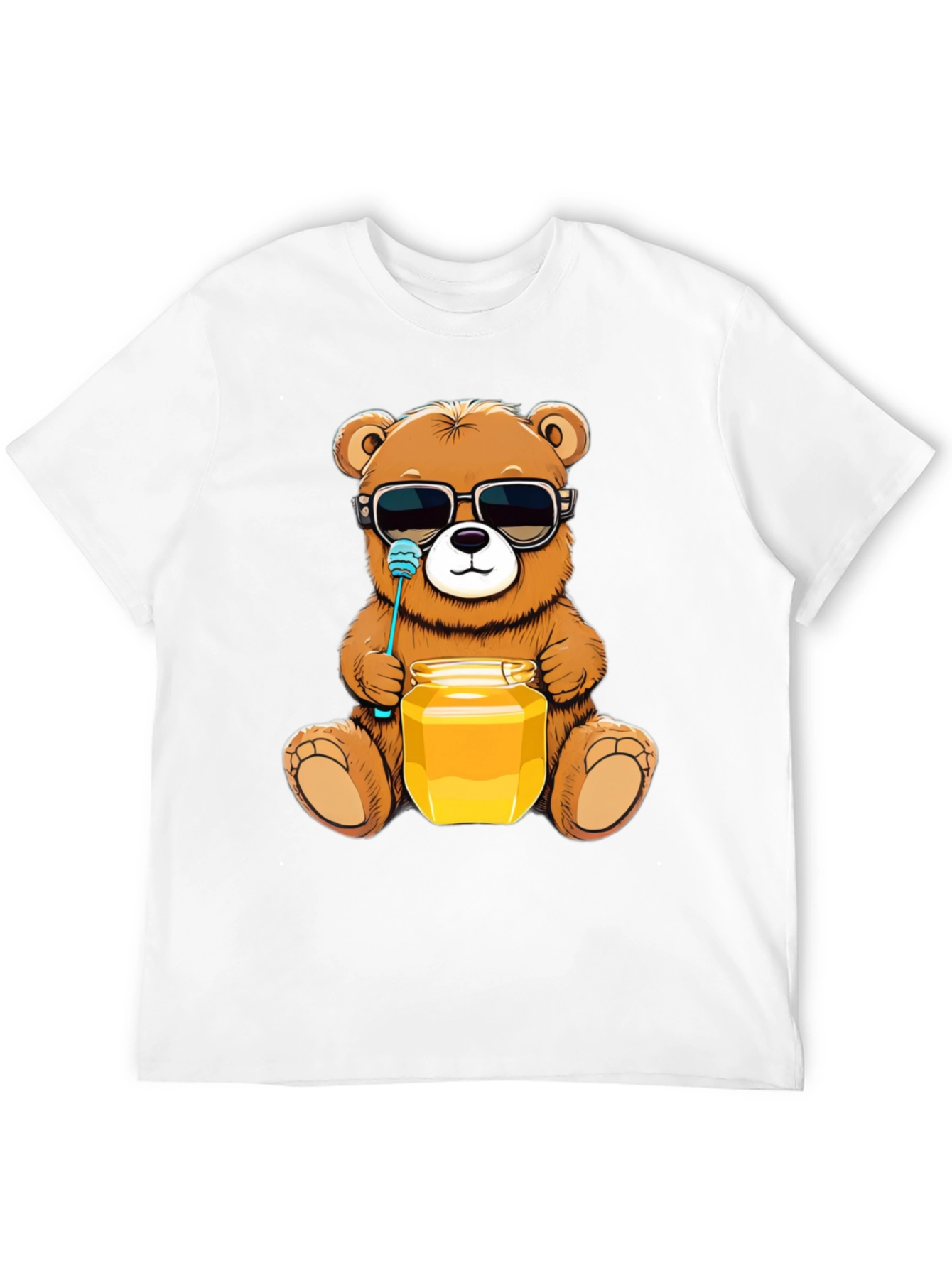 Black Cool Bear with Honey T-Shirt view 12