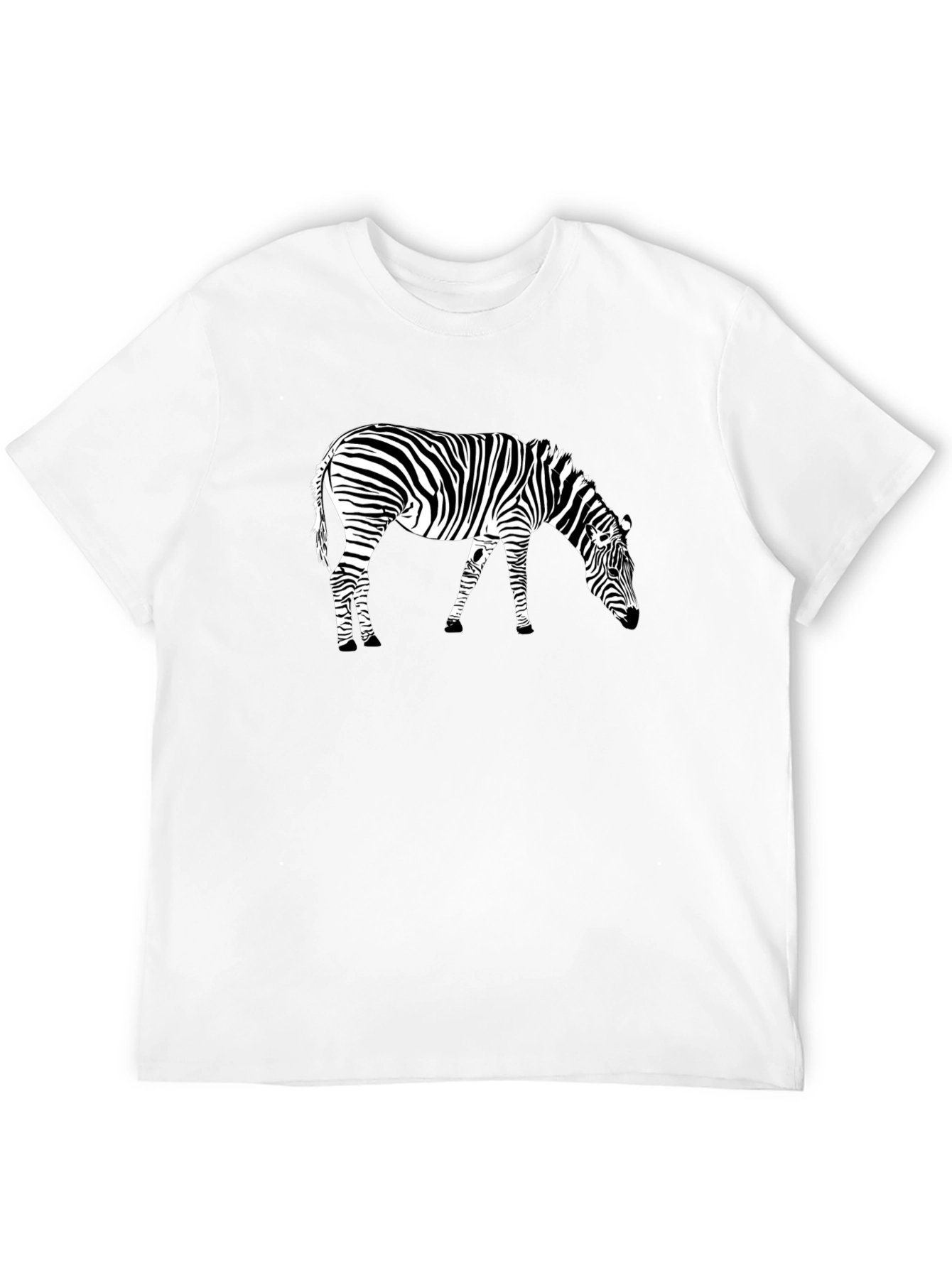 Black Zebra Print Black T-Shirt, Animal Graphic Tee view 12