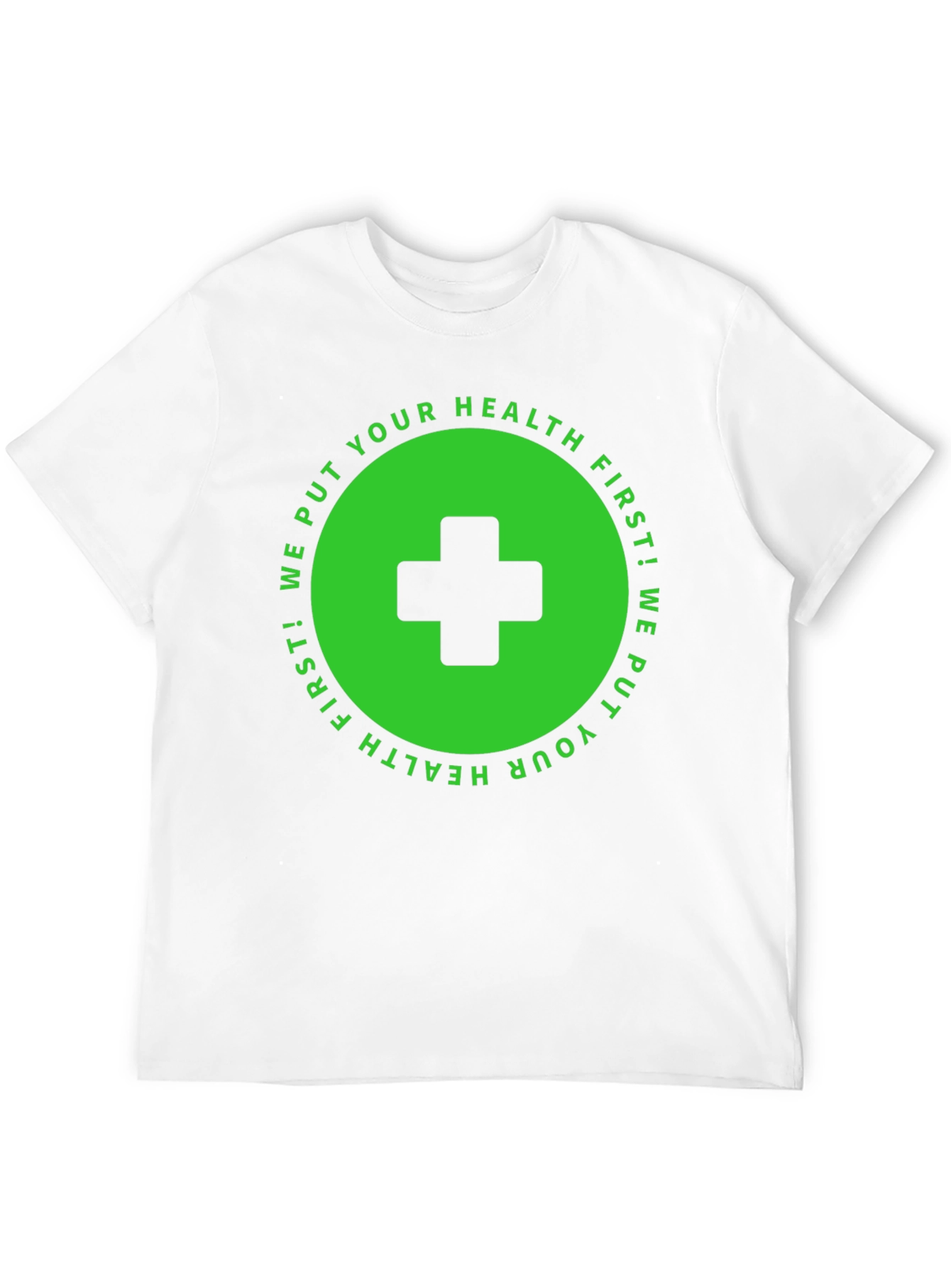 Black Health First T-Shirt: Black with Medical Cross Design view 12