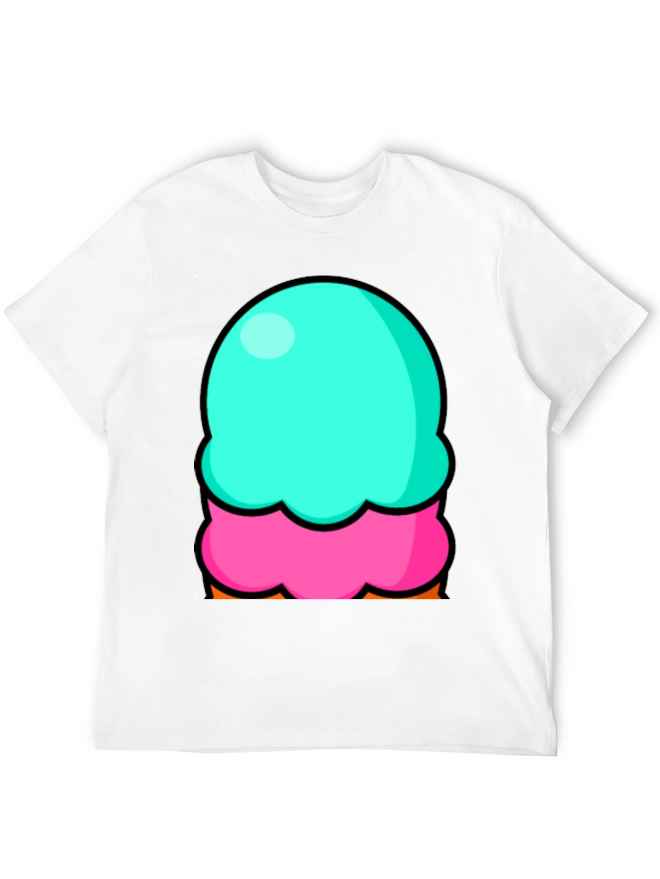 Black Fun Ice Cream Graphic Tee - Black Cotton Blend T-Shirt view 12