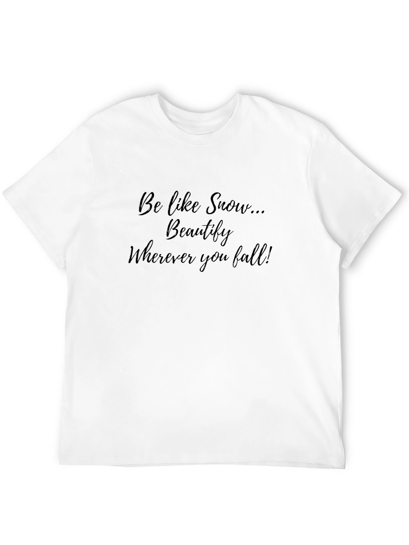 Black Snowfall Inspirational Black T-Shirt view 12