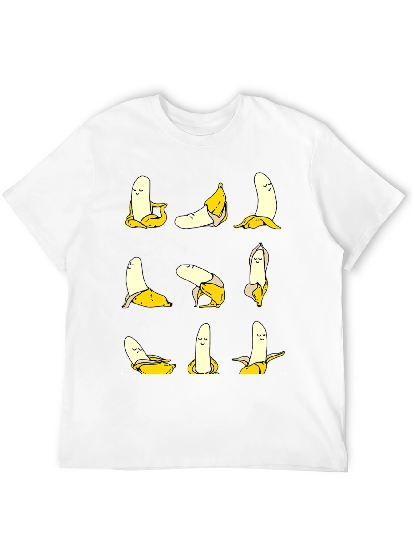 Black Funny Banana Yoga Pose Graphic Print T-Shirt view 12