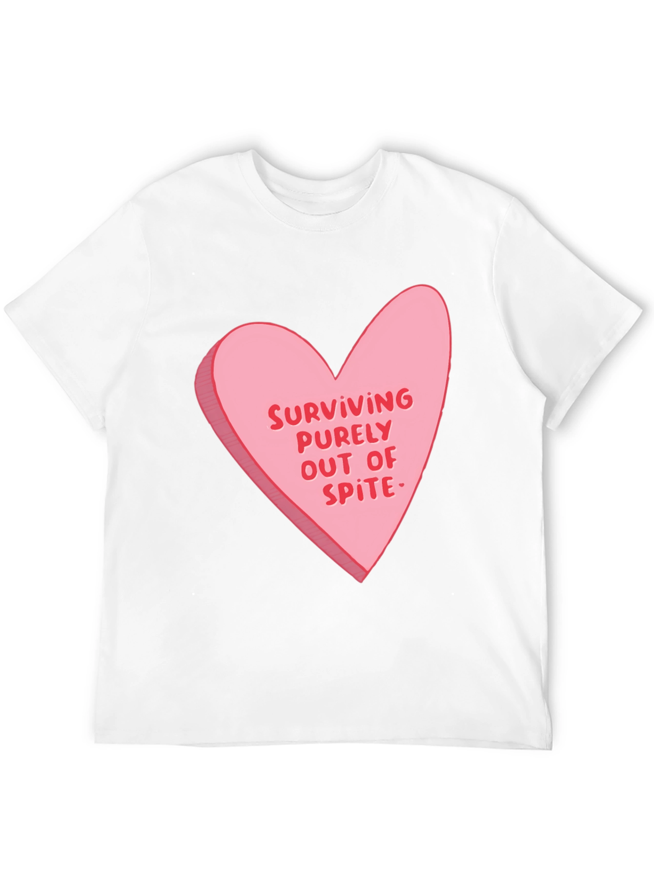 Black Surviving Out of Spite Valentine's Day Heart Graphic Tee view 12