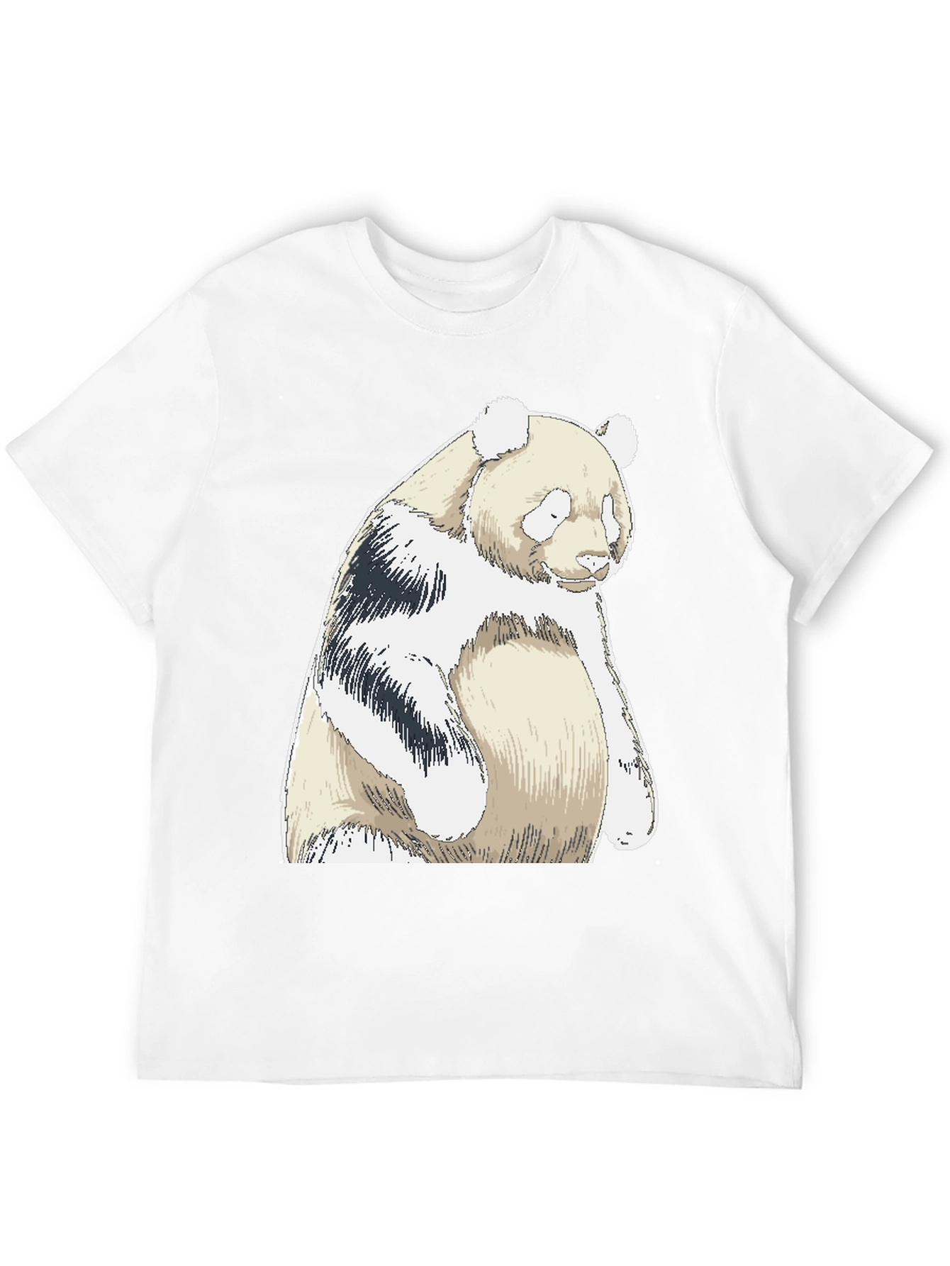 Black Panda Bear Graphic Tee - Black Cotton Blend view 12