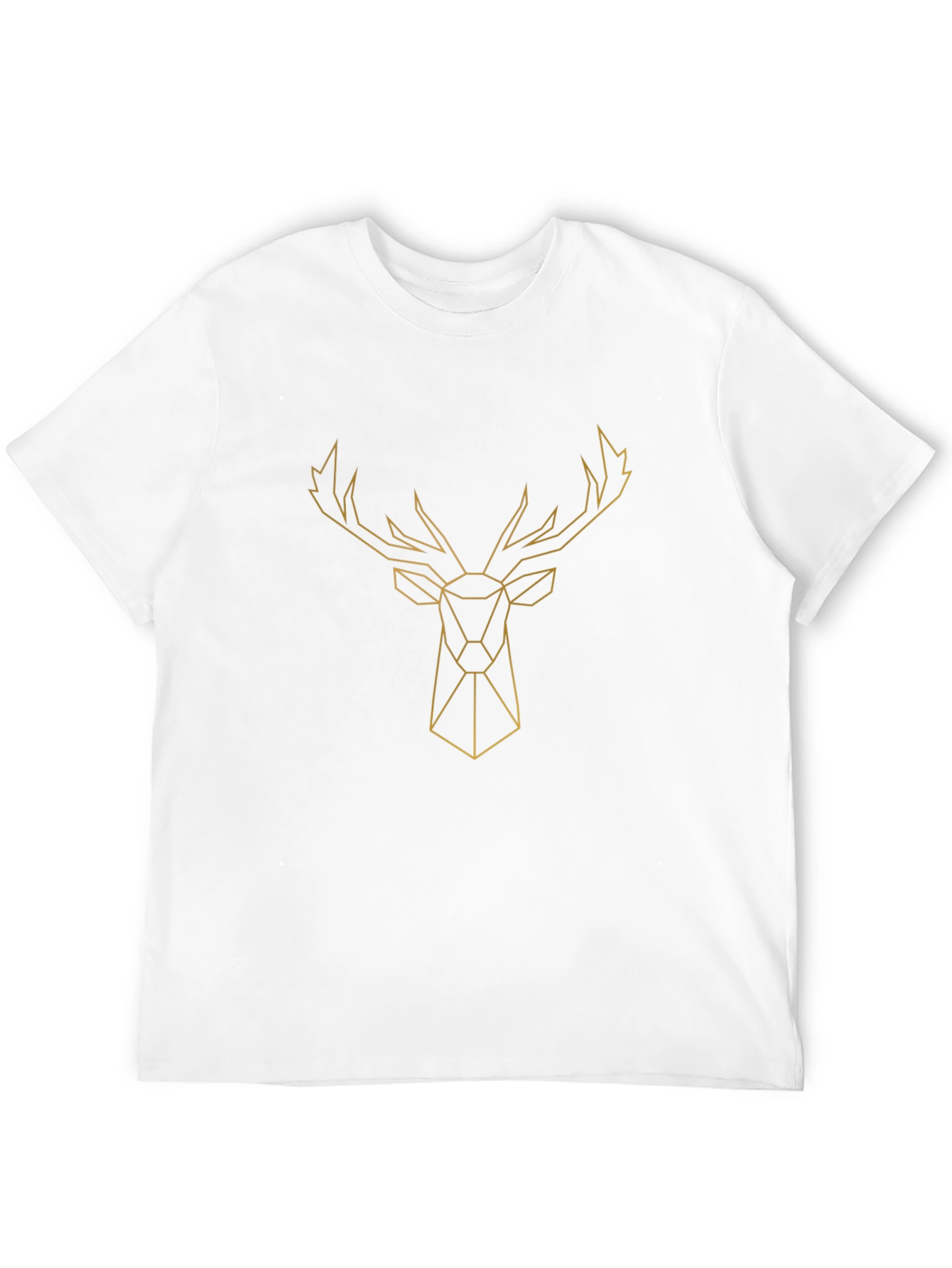 Black Geometric Deer Head Graphic Tee - Black view 12
