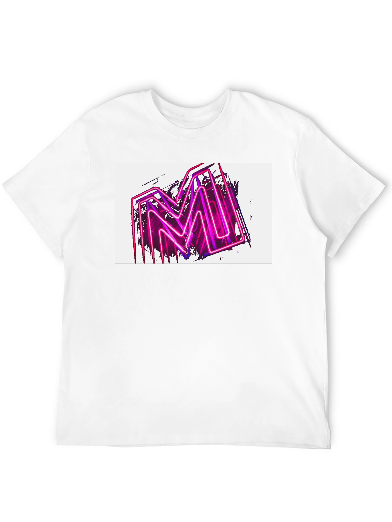 Black Neon M Graphic Black T-Shirt view 12