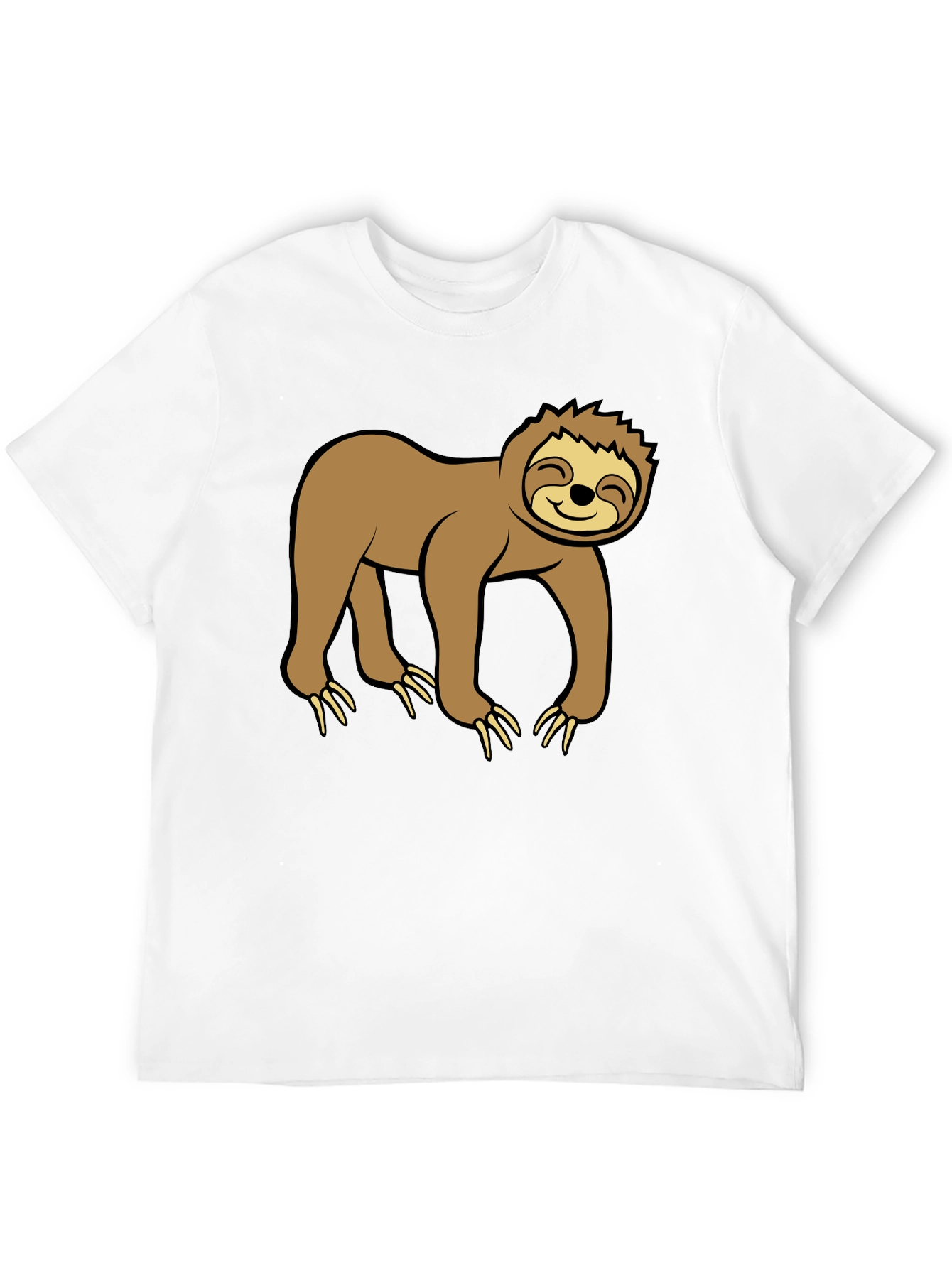 Black Cute Sloth Graphic Black T-Shirt view 12
