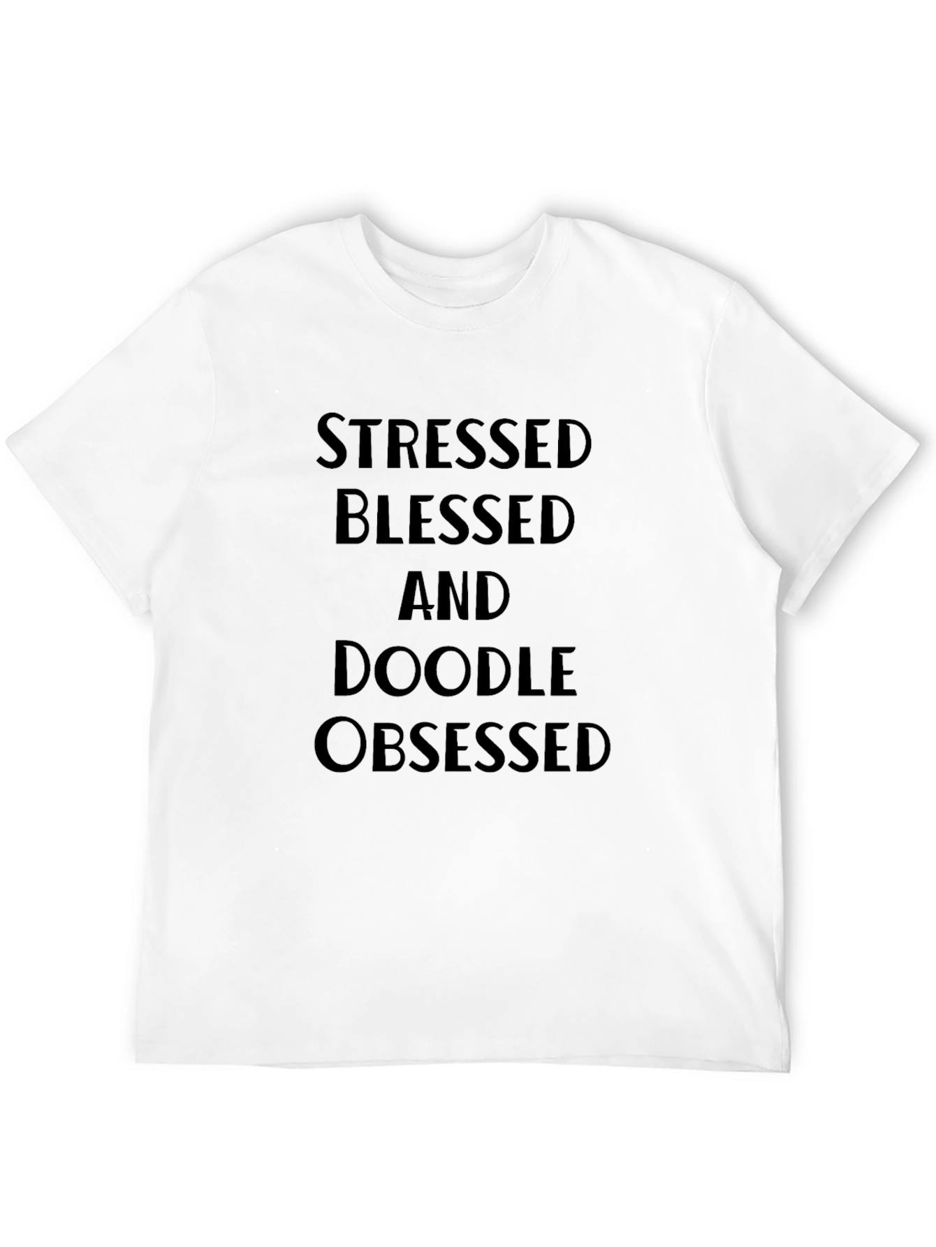 Black Stressed Blessed & Doodle Obsessed Black Graphic Tee view 12