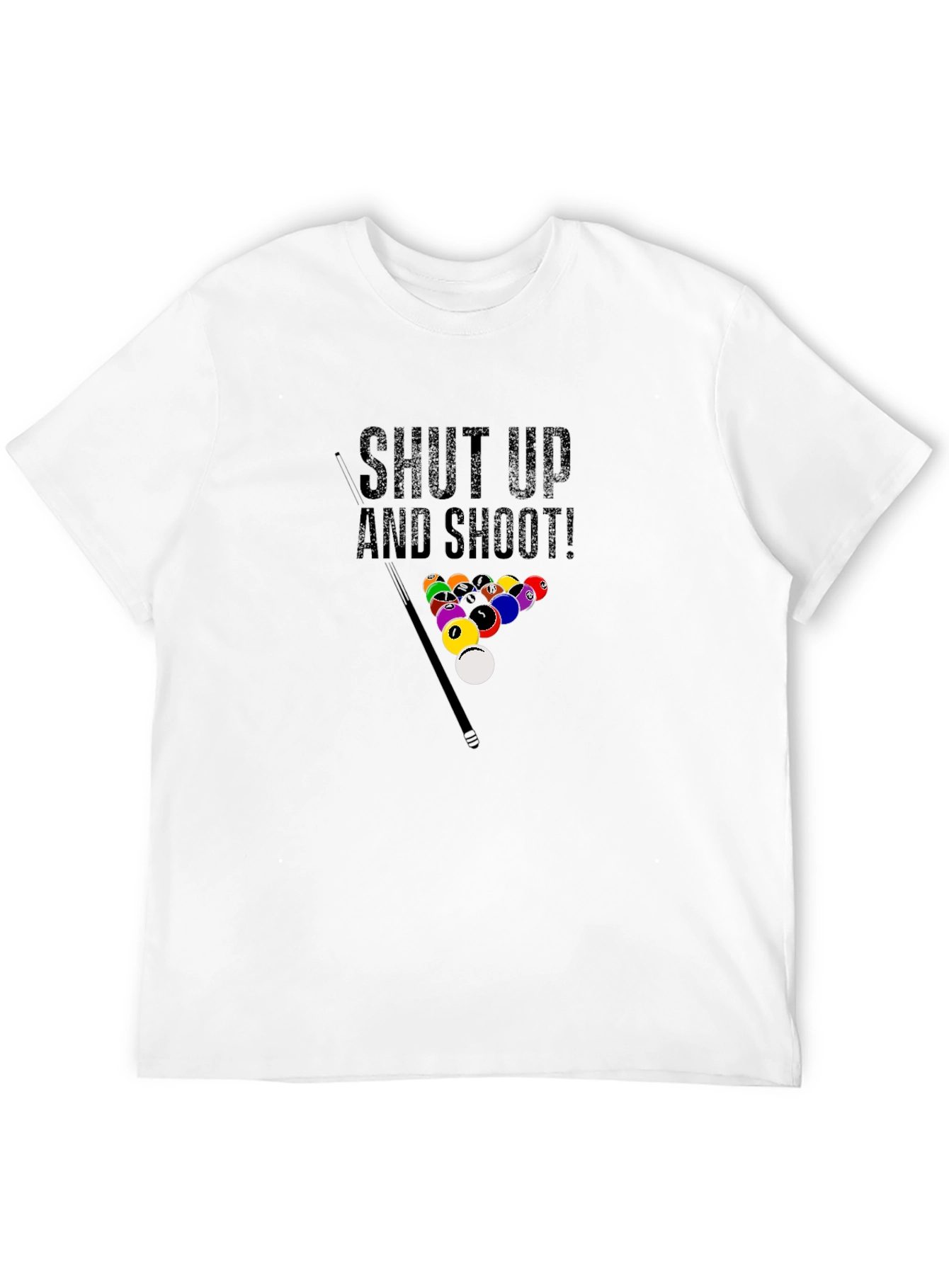 Black Shut Up and Shoot! Billiards T-Shirt view 12