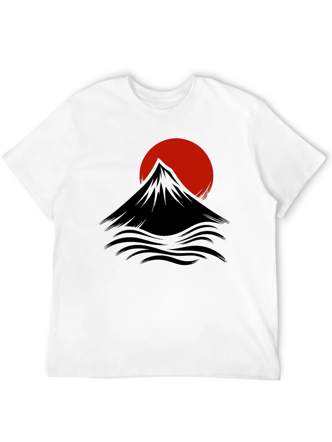 Black Black T-Shirt with Mountain & Sunrise Graphic view 12