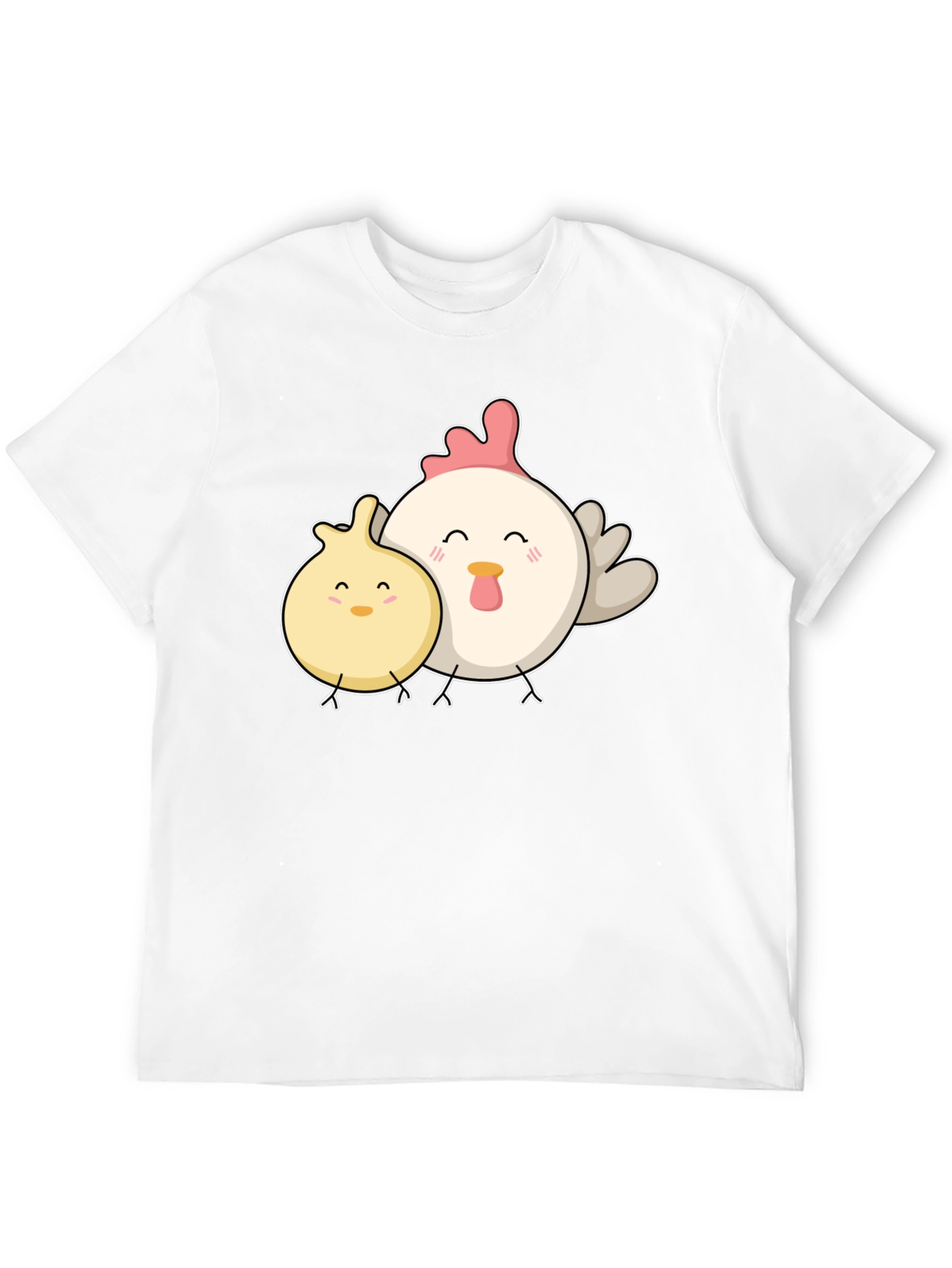 Black Cute Chicken & Chick Black T-Shirt view 12