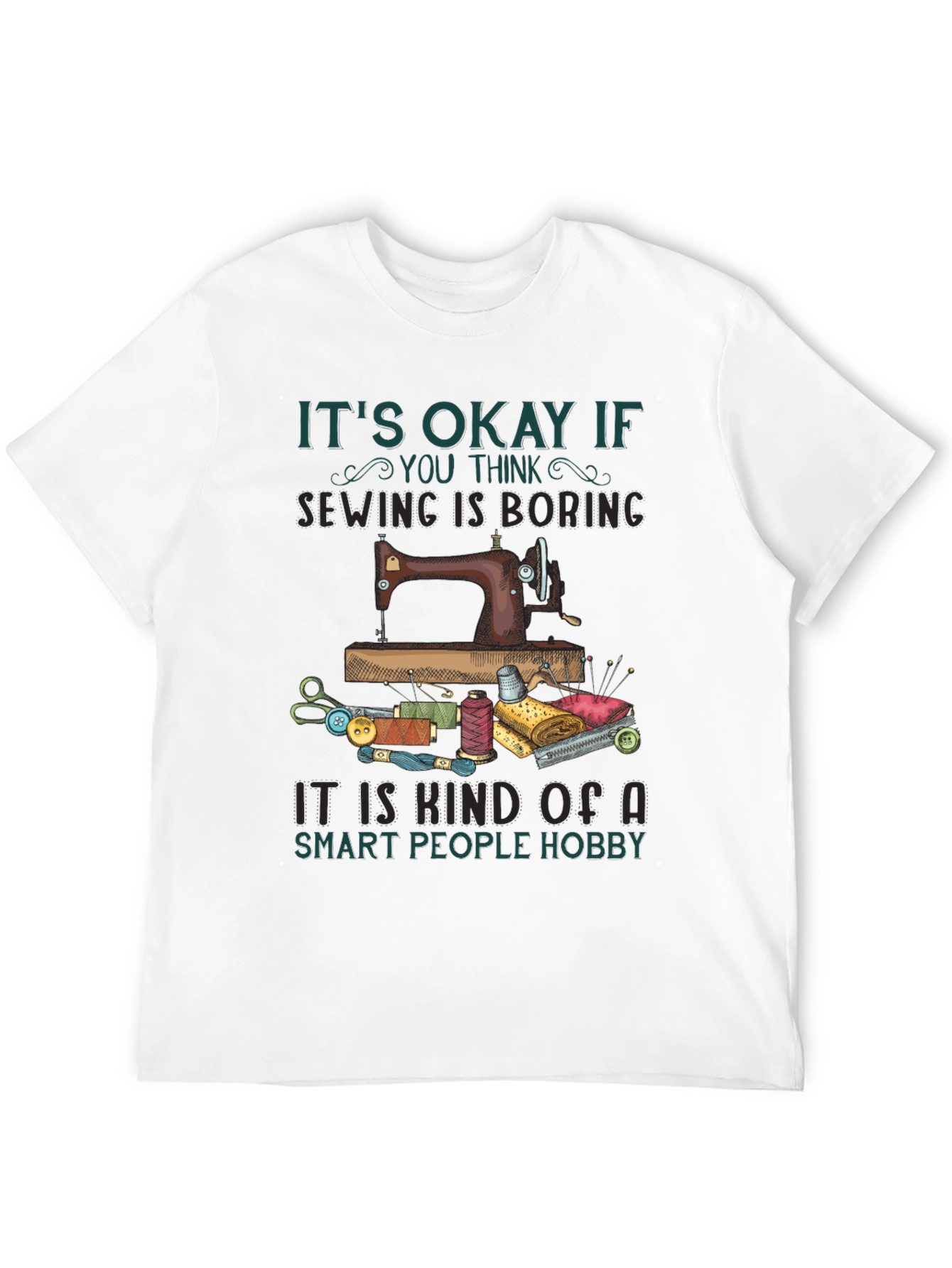 Black Sewing Hobby T-Shirt - Smart People Sewing view 12