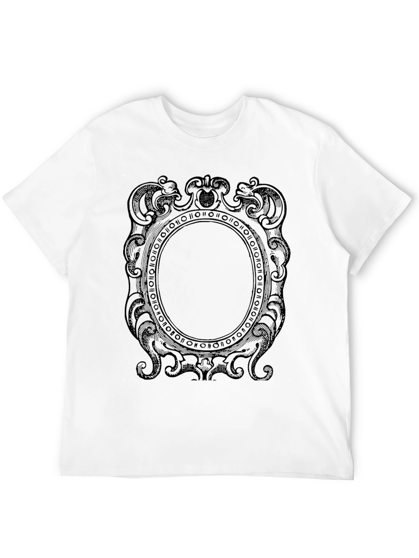 Black Ornate Frame Graphic Tee - Black Cotton Comfort view 12