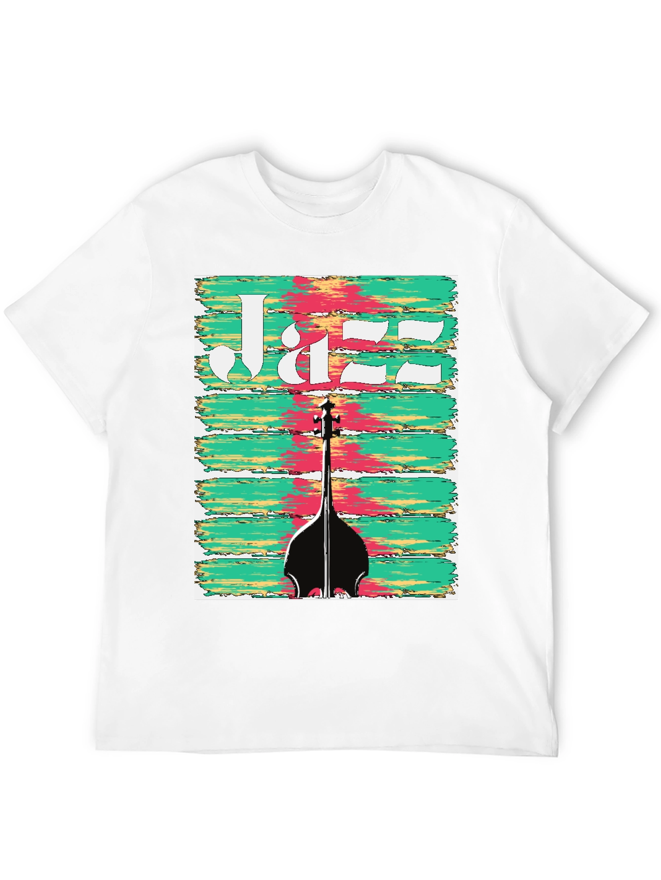 Black Jazz Bass Guitar Graphic Tee - Music Lover T-Shirt view 12