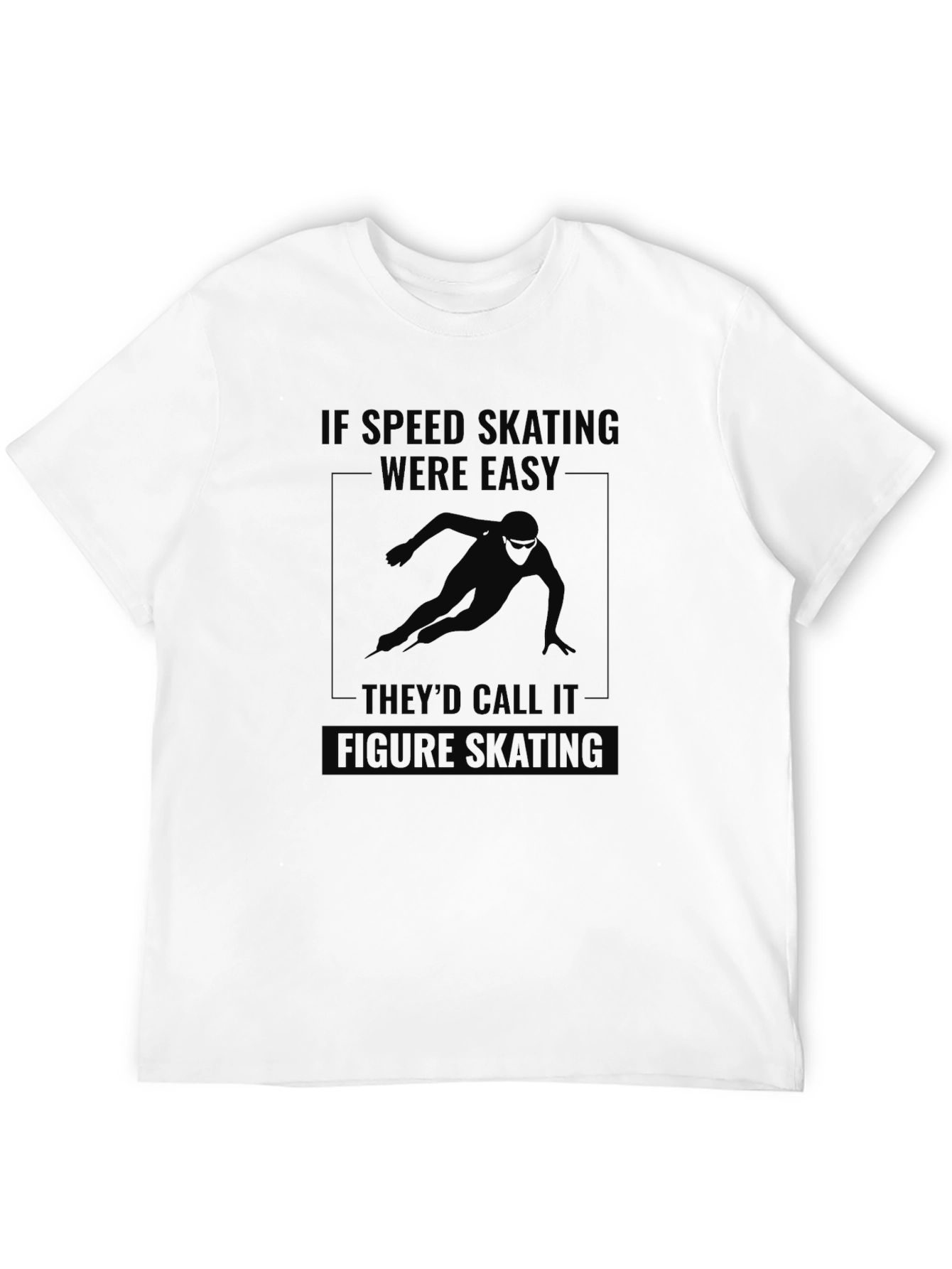 Black Speed Skating Graphic Tee - Black Cotton T-Shirt view 12