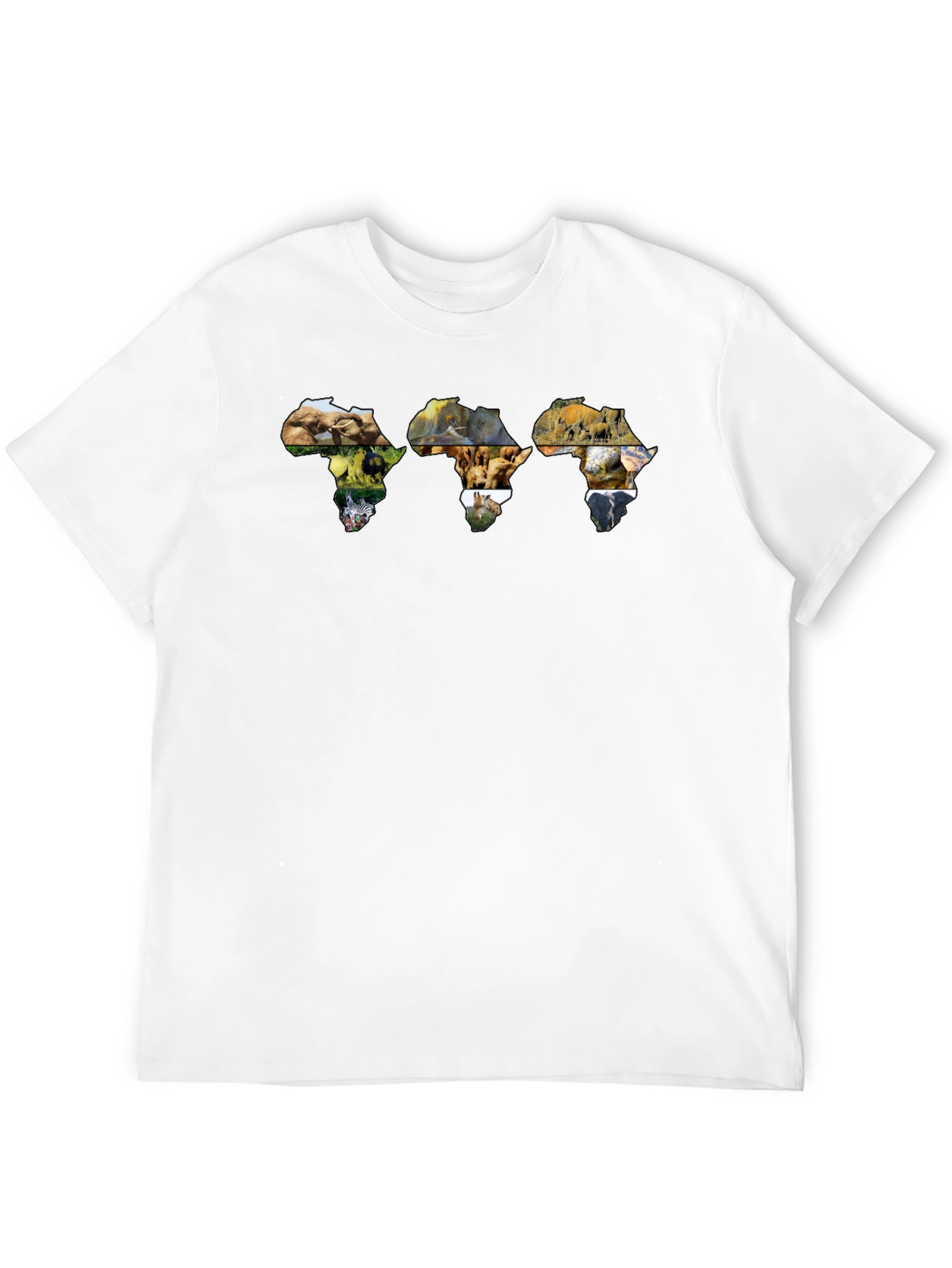 Black Africa Wildlife Print Black T-Shirt view 12