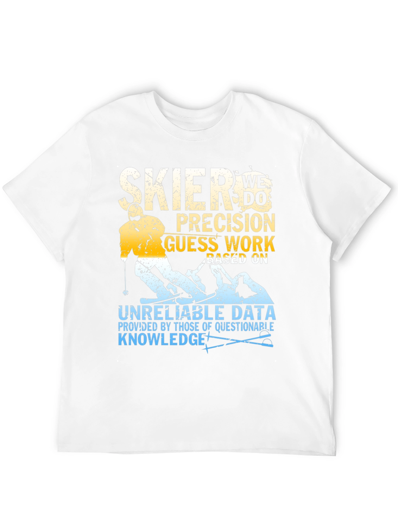 Black Funny Skier T-Shirt: Precision Guesswork Apparel view 12