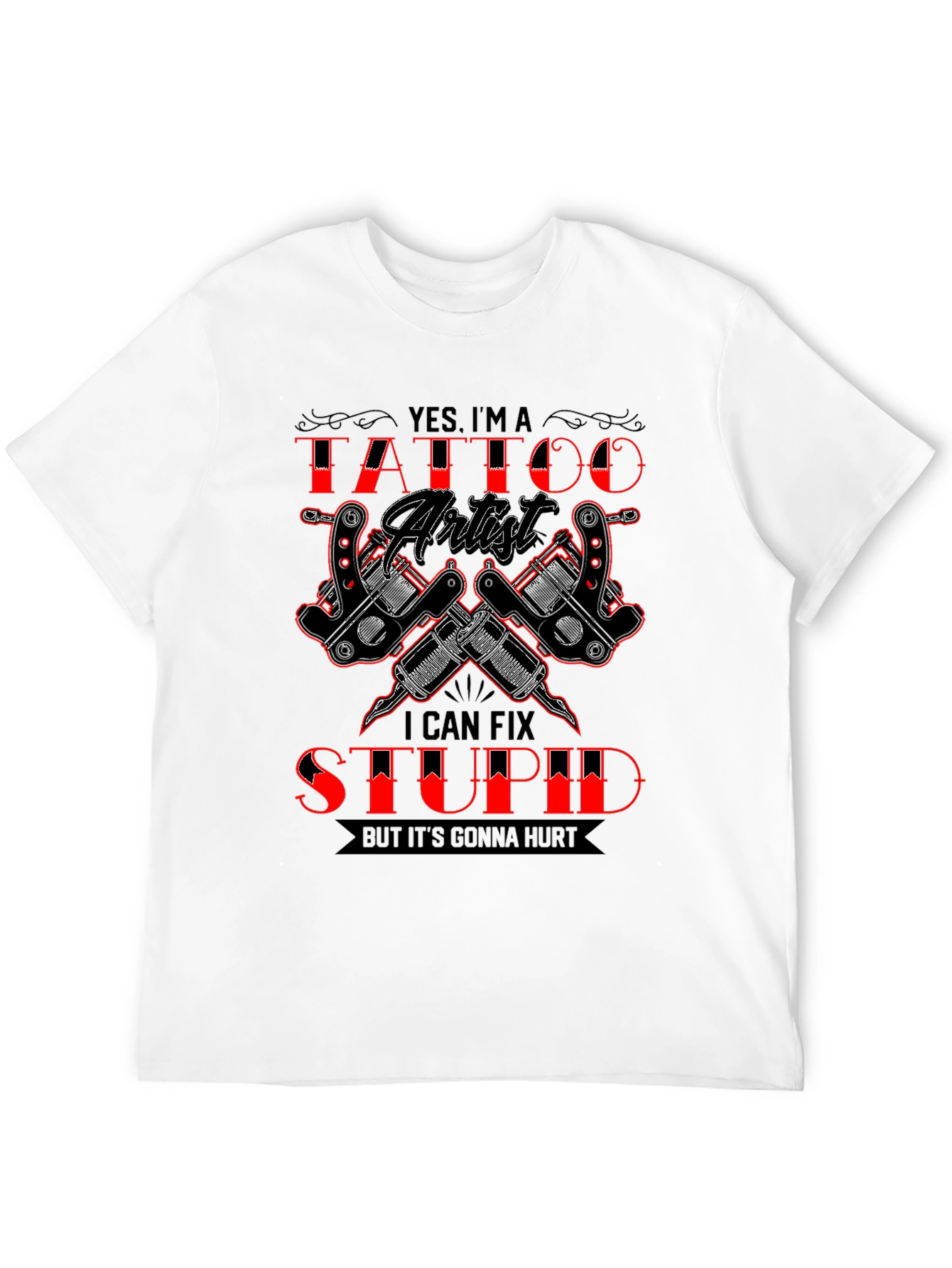 Black Tattoo Artist Humor Graphic Tee view 12