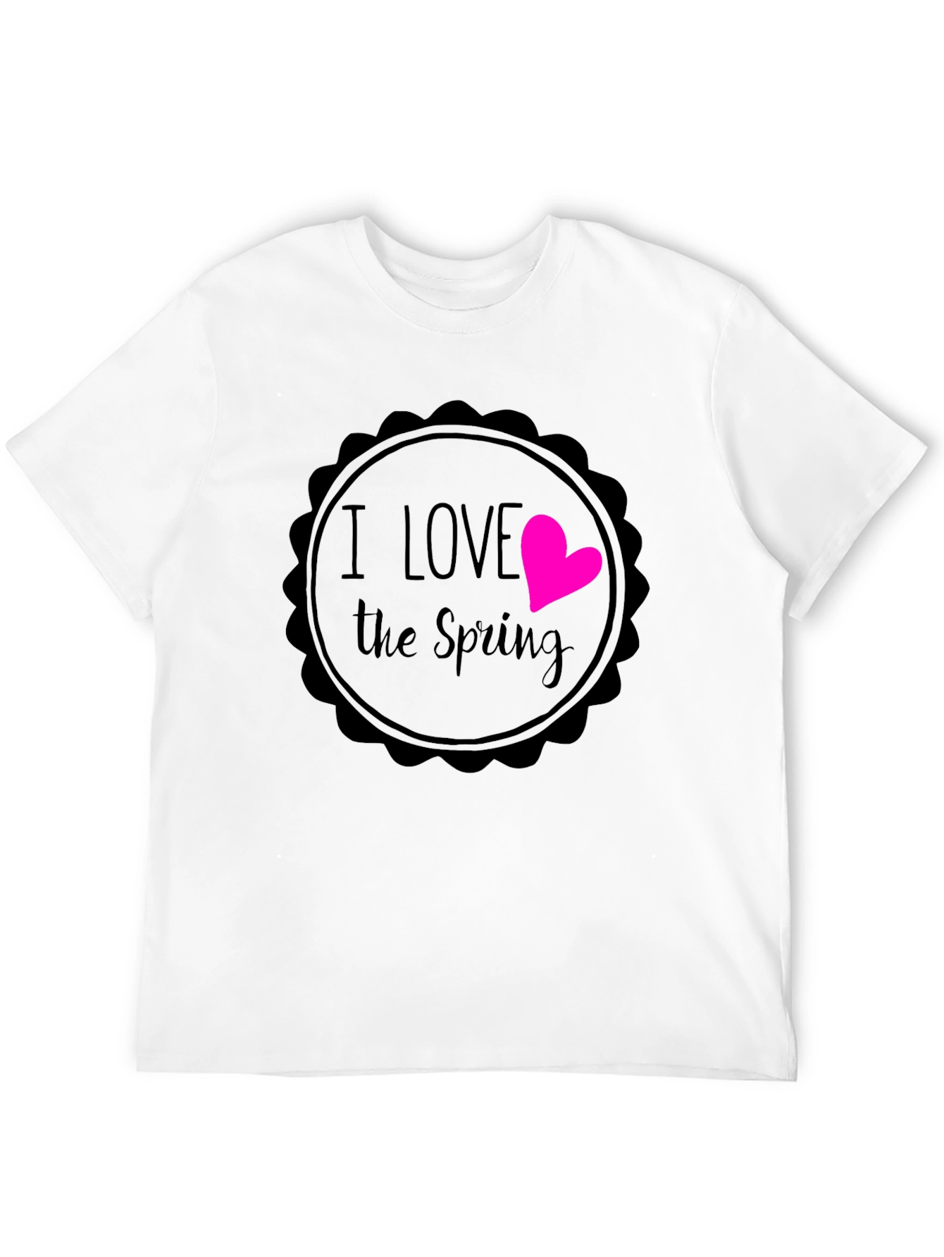Black I Love the Spring Black Graphic T-Shirt view 12